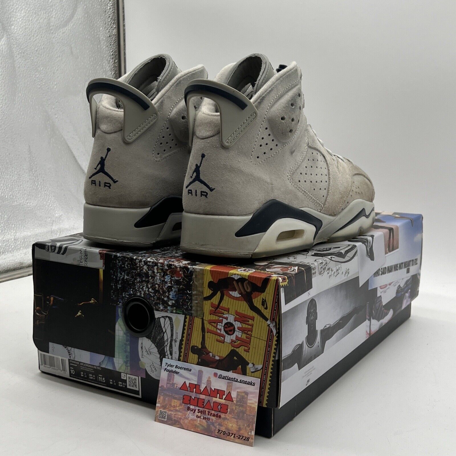 Size 10 - Jordan 6 Retro Mid Georgetown Grey Navy Suede (CT8529-012)