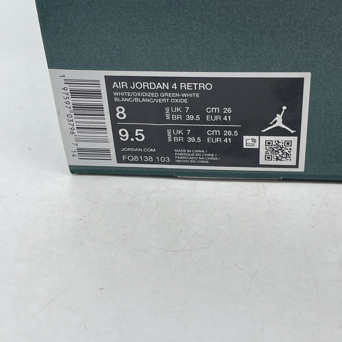 Size 8 - Air Jordan 4 Retro Oxidized Green (FQ8138-103)