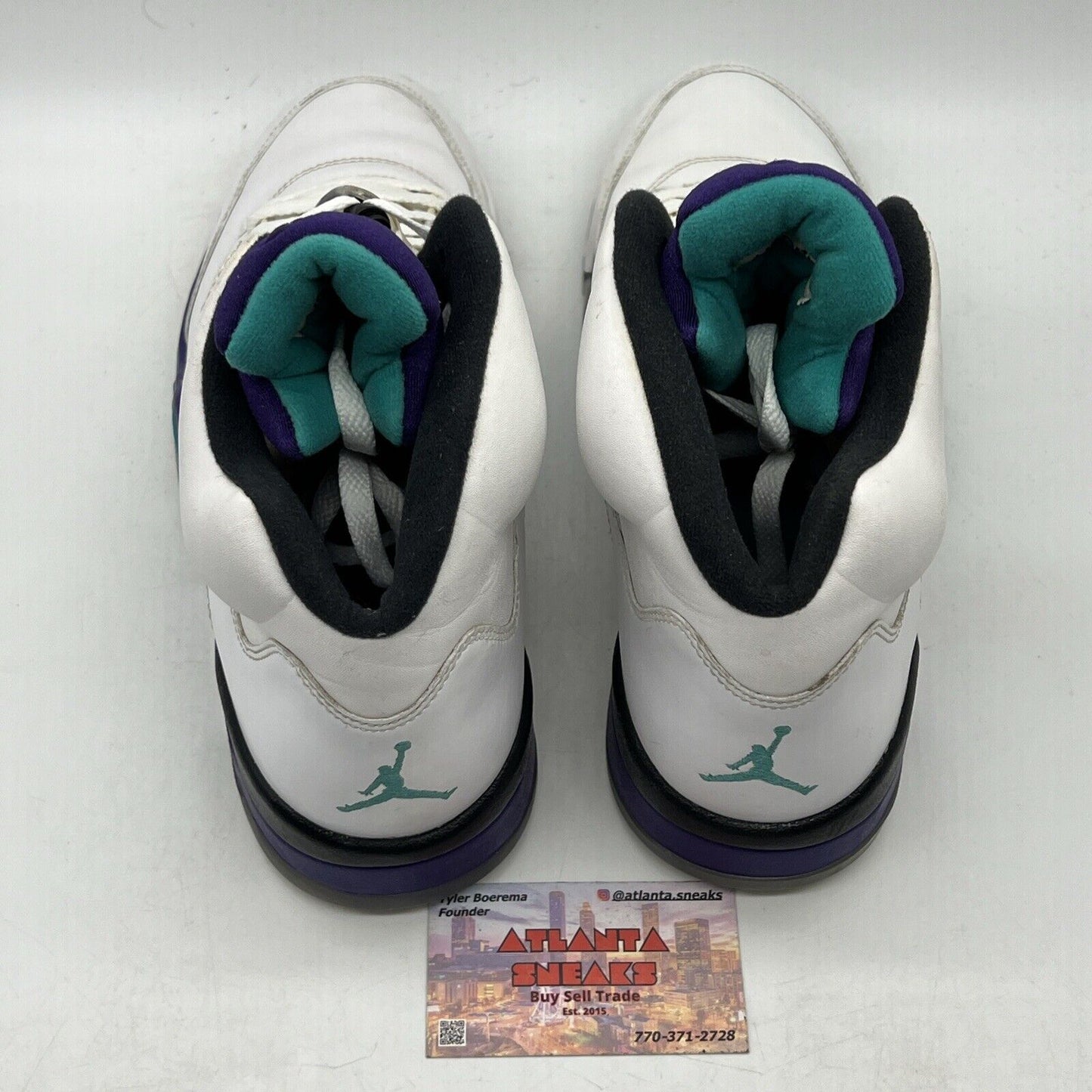 Size 12 - Jordan 5 Retro Grape 2013 White Leather Purple Teal (136027-108)