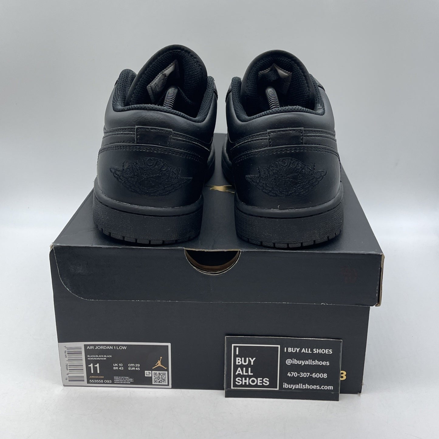 Size 11 - Air Jordan 1 2022 Low Triple Black (553558-093)