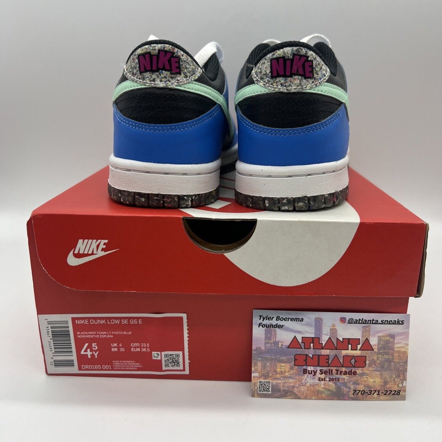 Nike Dunk Low “Crater” Grade School Size 4.5Y Og All Brand New Blue Mint Black