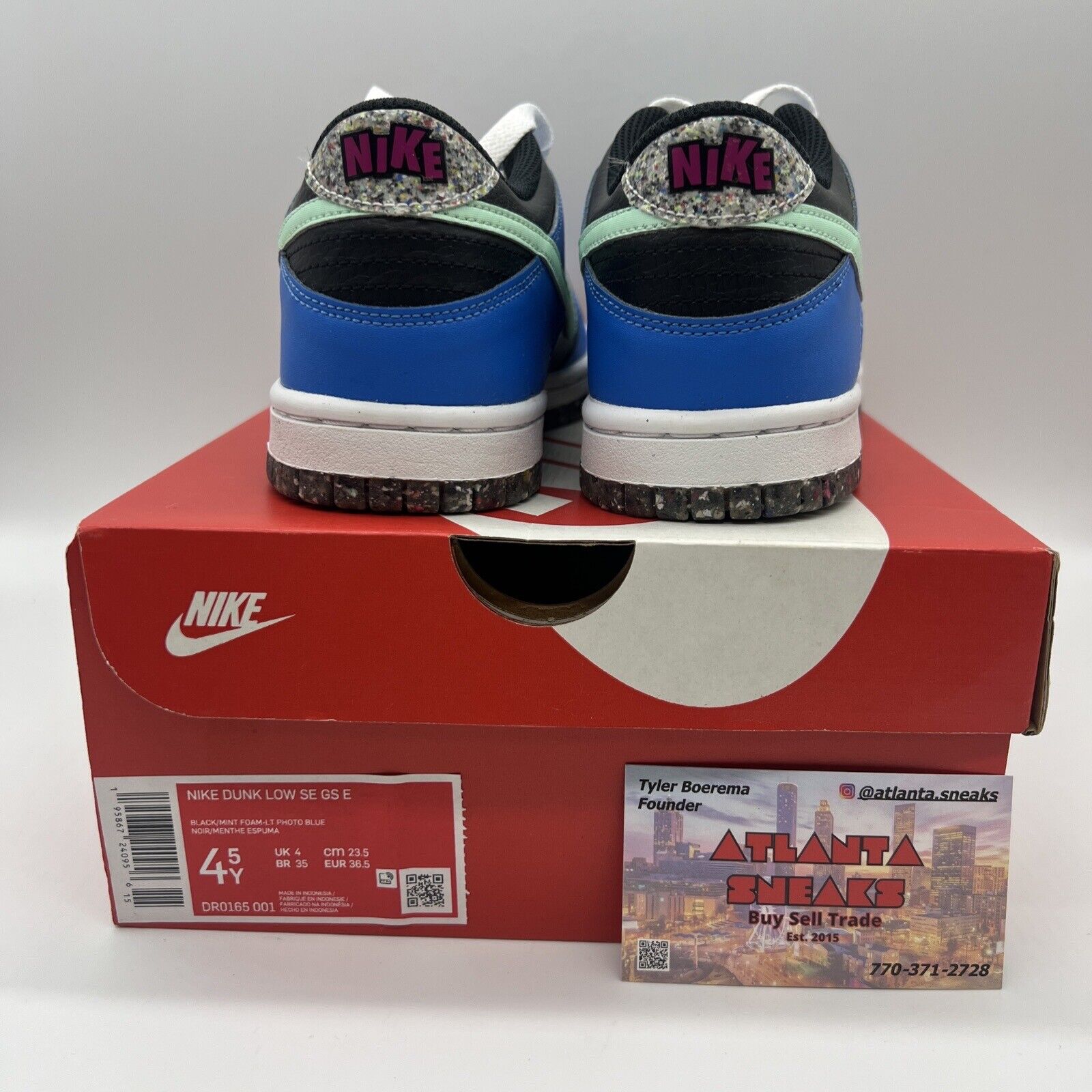Nike Dunk Low “Crater” Grade School Size 4.5Y Og All Brand New Blue Mint Black