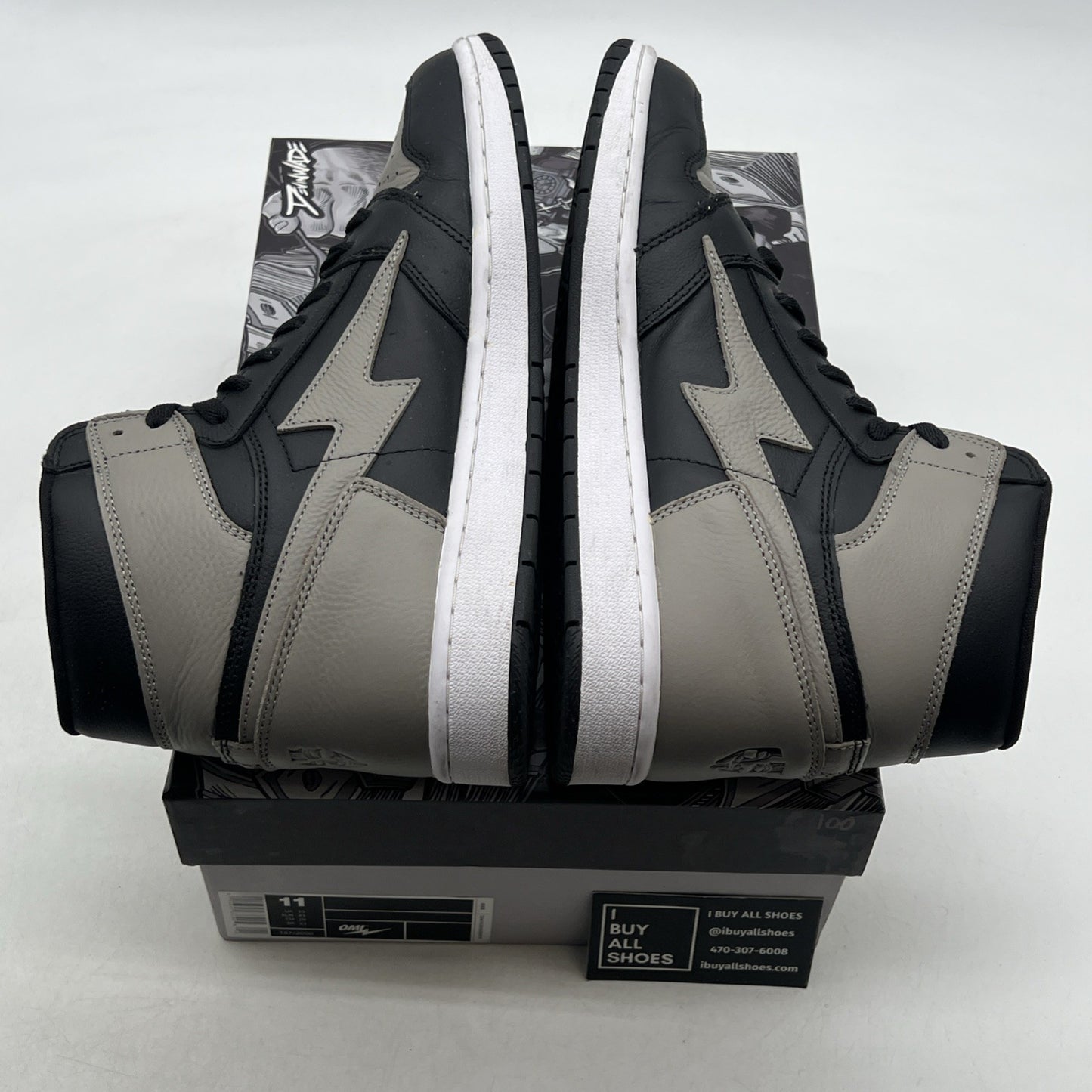 Size 11 - Kool Kiy Reeves Shadow Black and Gray Thunder Bolt