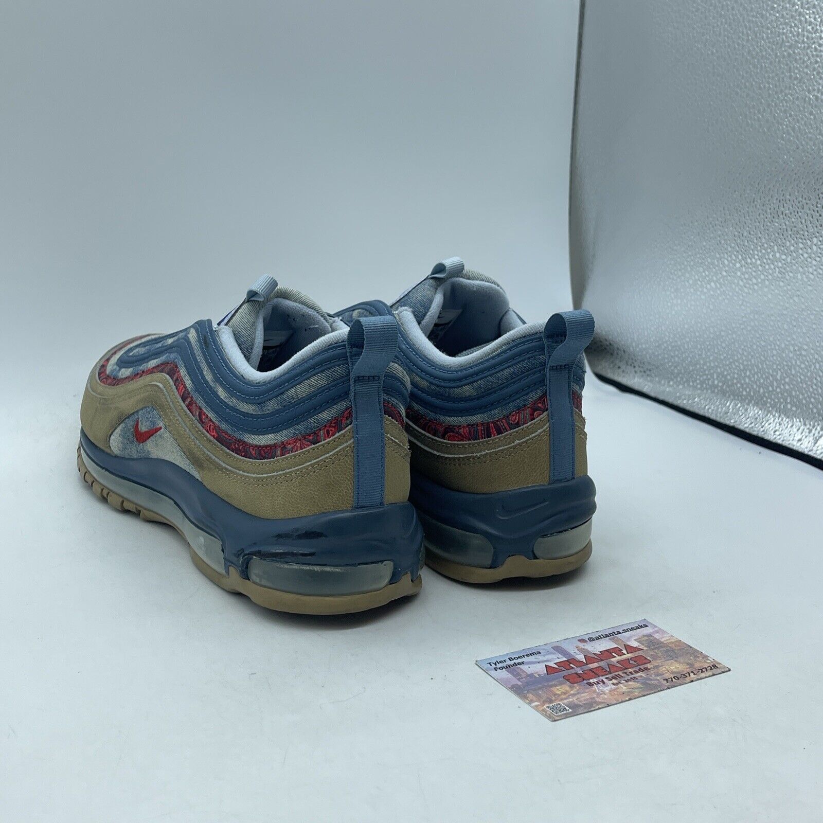 Size 11.5 - Nike Air Max 97 Wild West Brown Red Blue Suede Leather (BV6056-200)