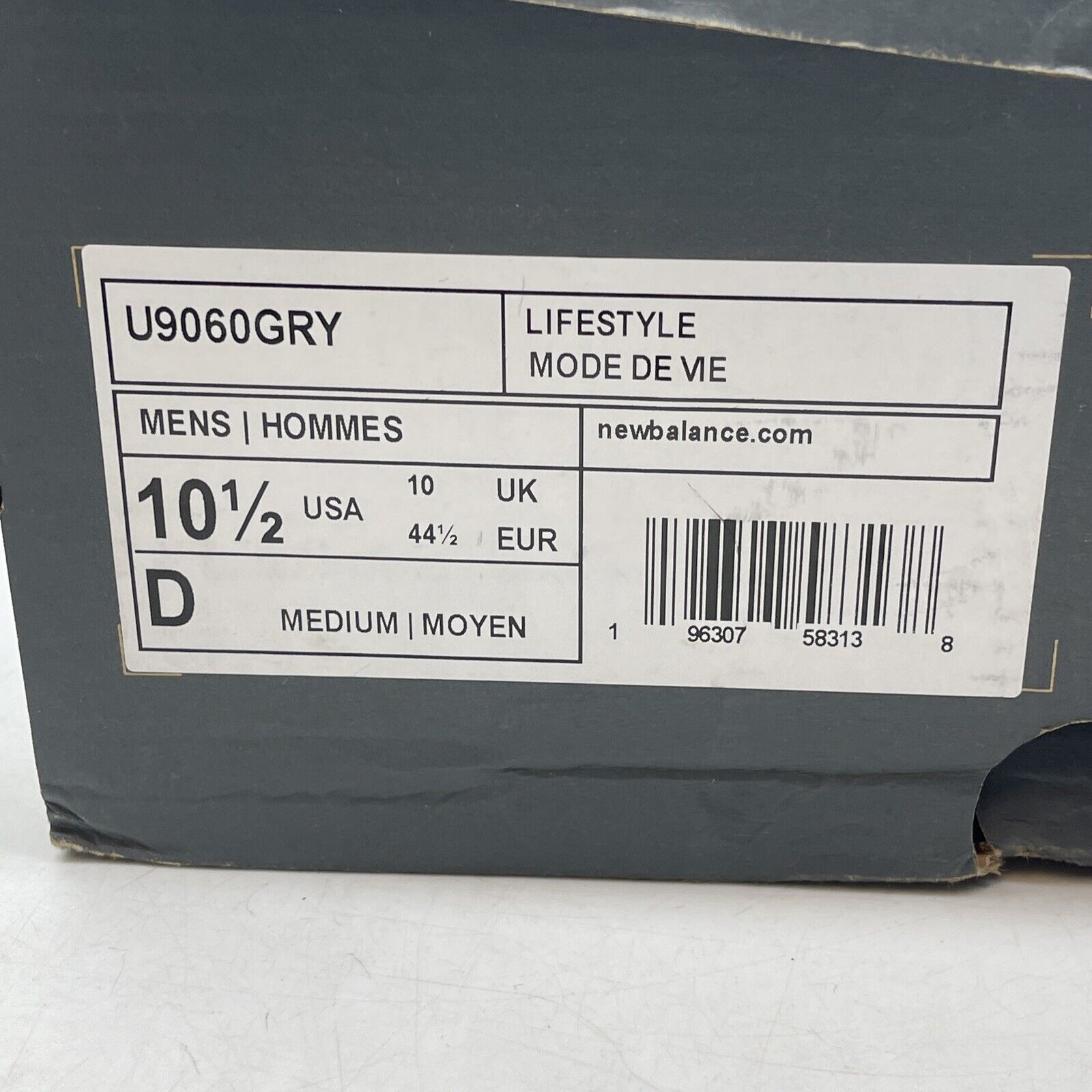 Size 10.5 - New Balance 9060 Rain Cloud Grey White Red Suede (U9060GRY)