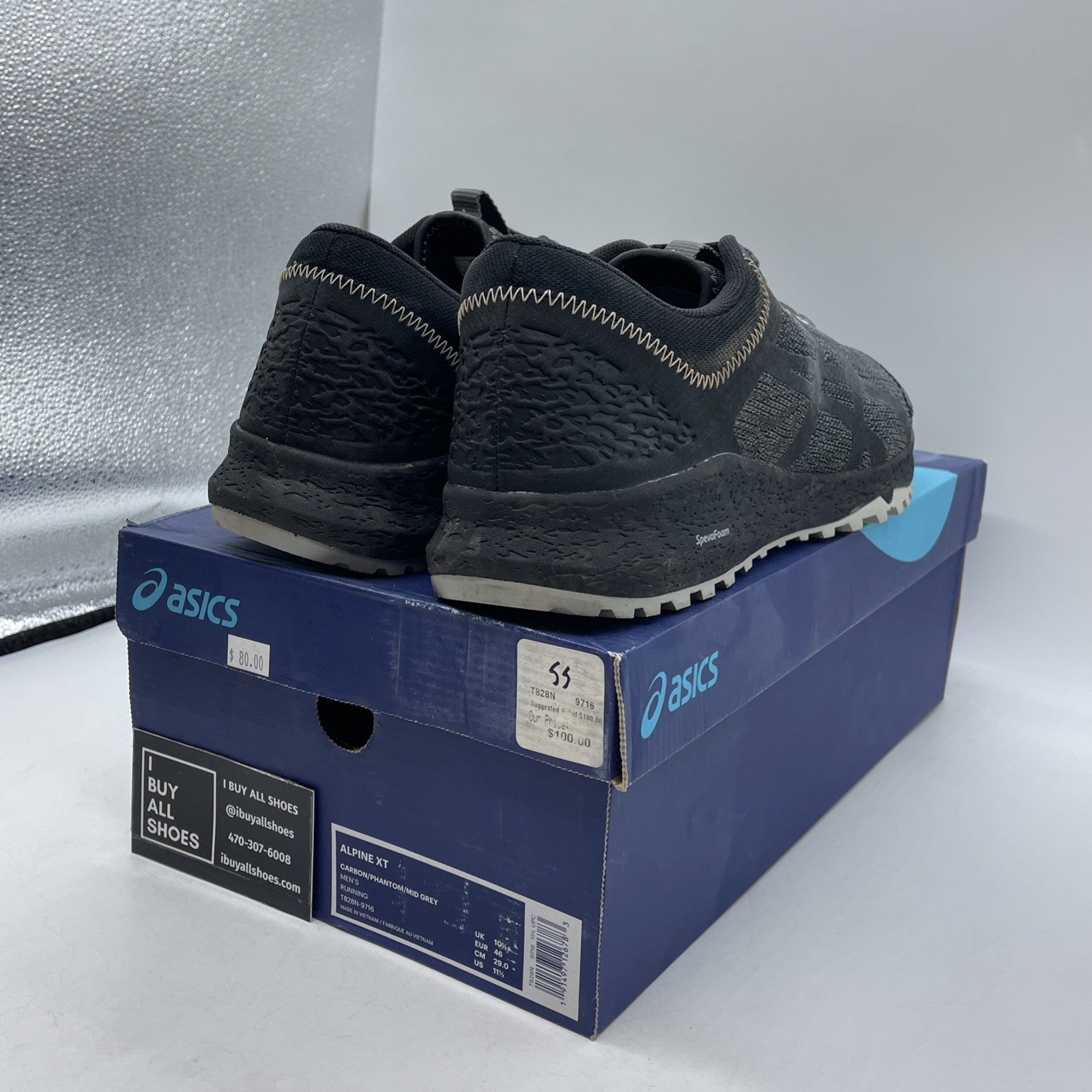 Size 11.5 - Asics Alpine XT Black Gray (T828N-001)