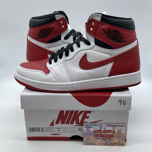 Size 9 - Jordan 1 Retro OG High Heritage White Black Red Leather (555088-161)