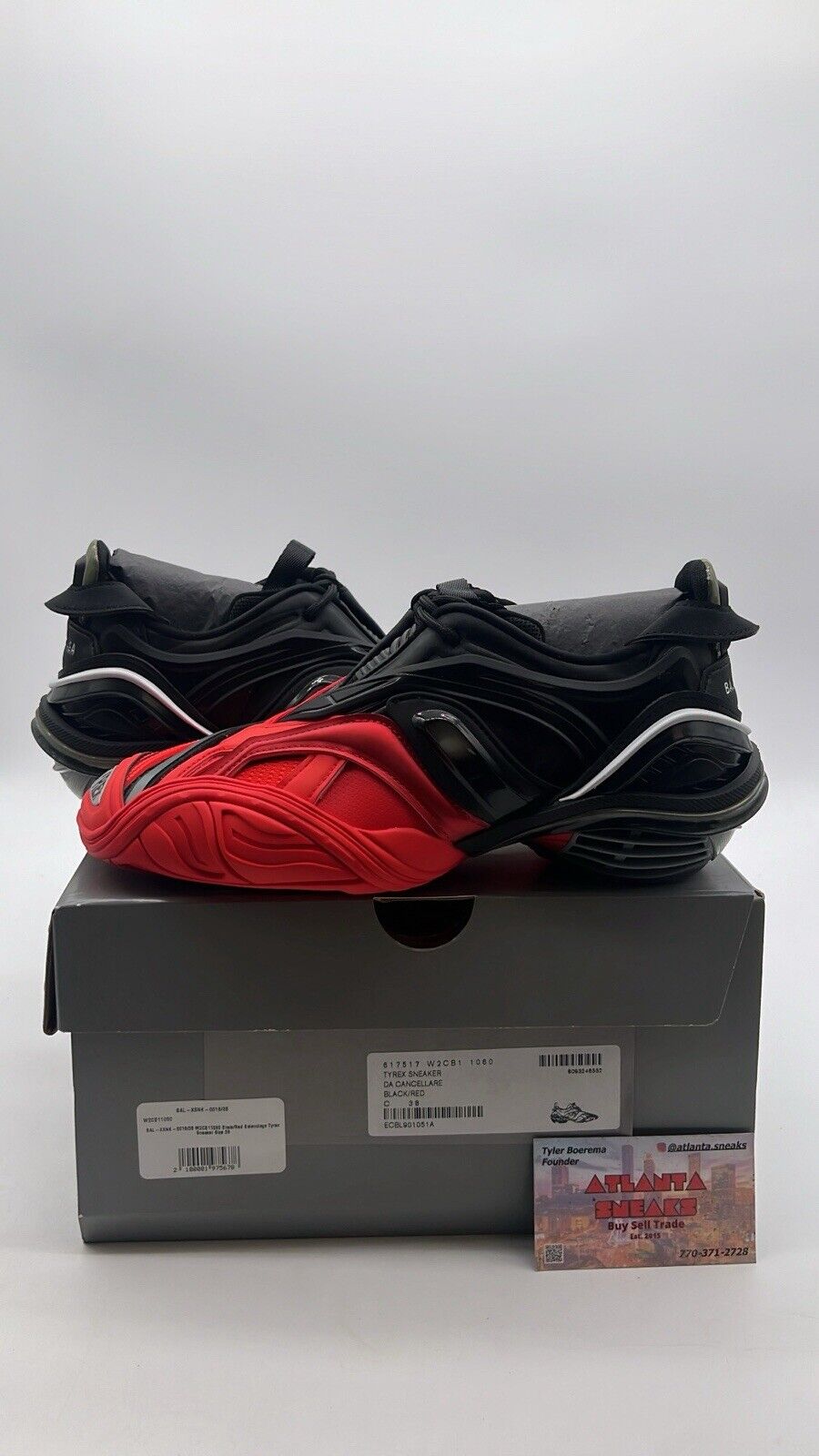 Size 8 - Balenciaga Tyrex Red/black.