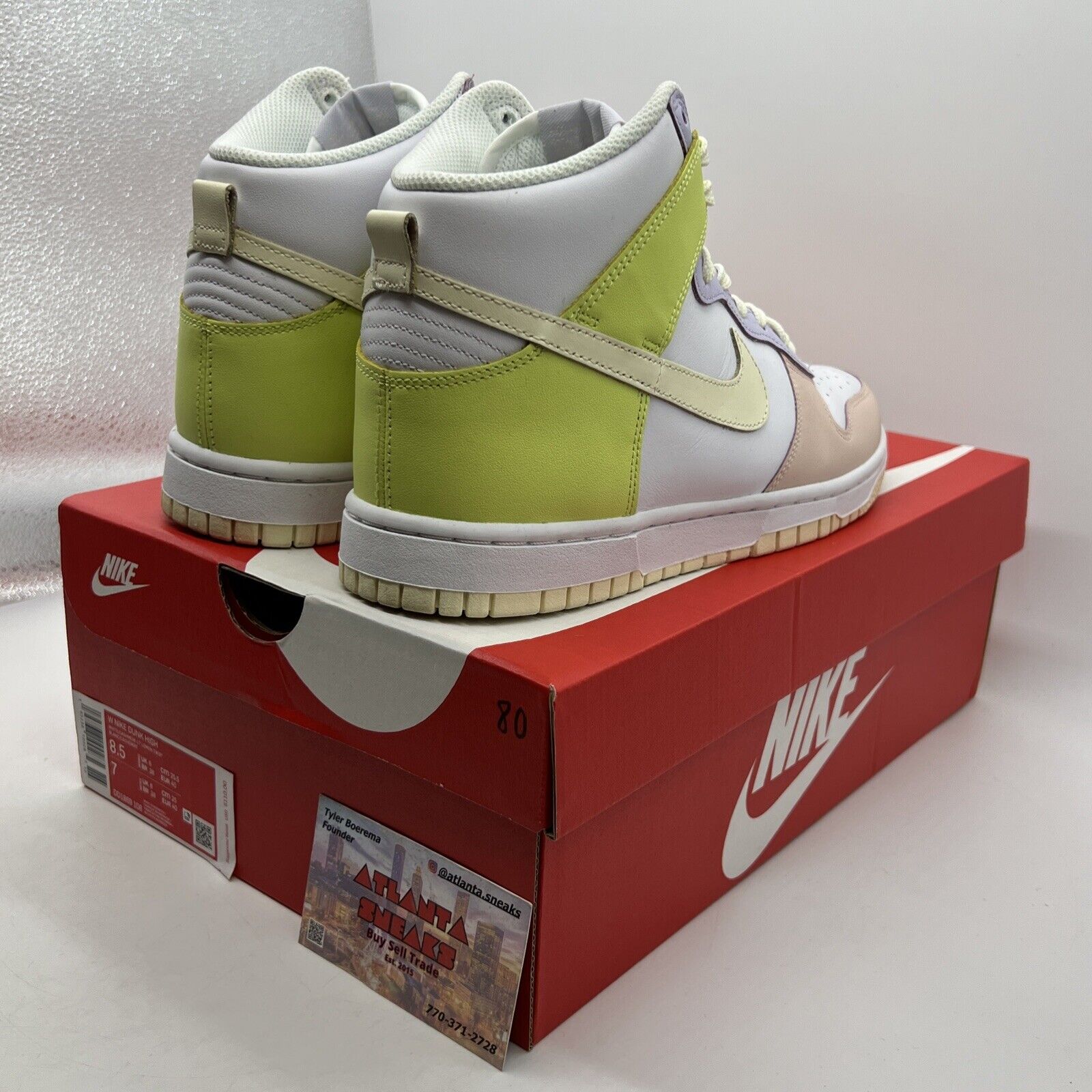 Size 8.5 - Nike Dunk High Lemon Twist W Leather Yellow Purple (DD1869-108)