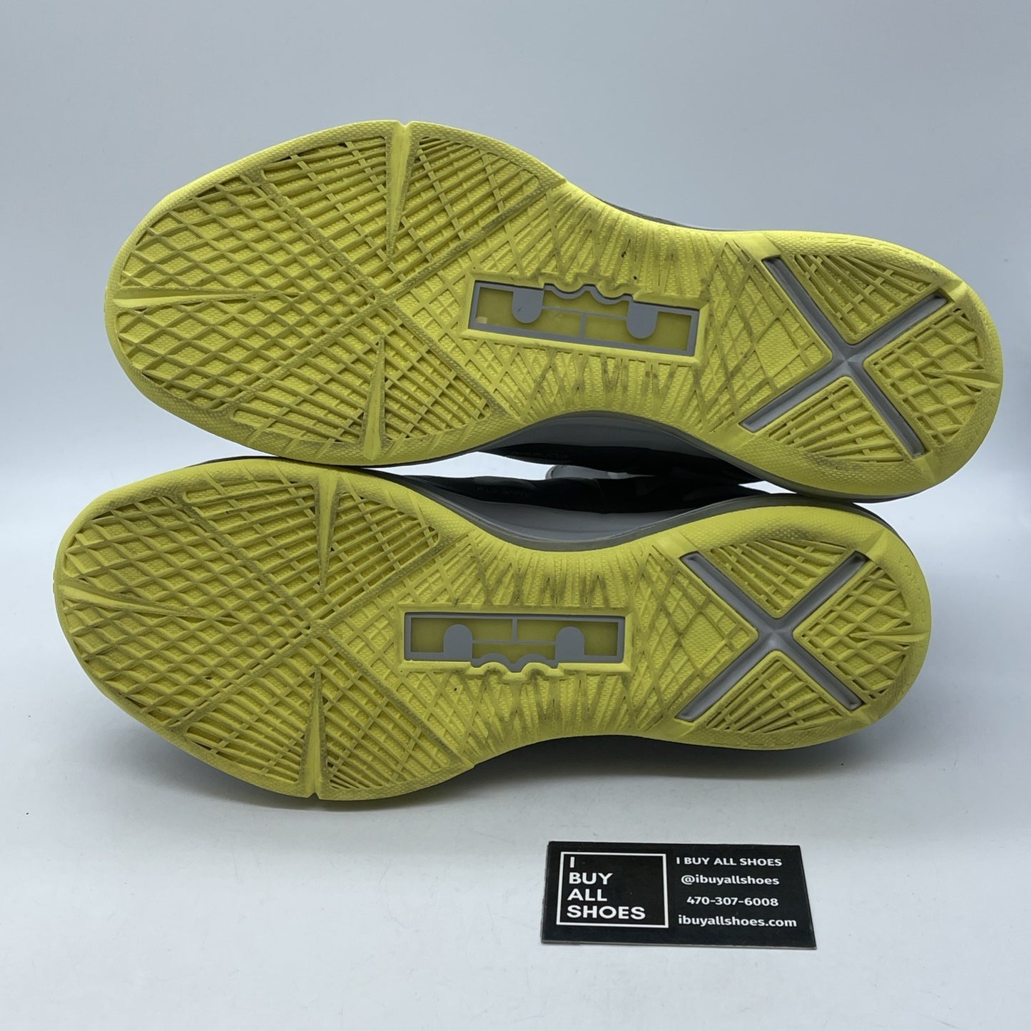 Size 13 - Nike LeBron 10 Yellow Diamond Grey Yellow Leather (541100-007)