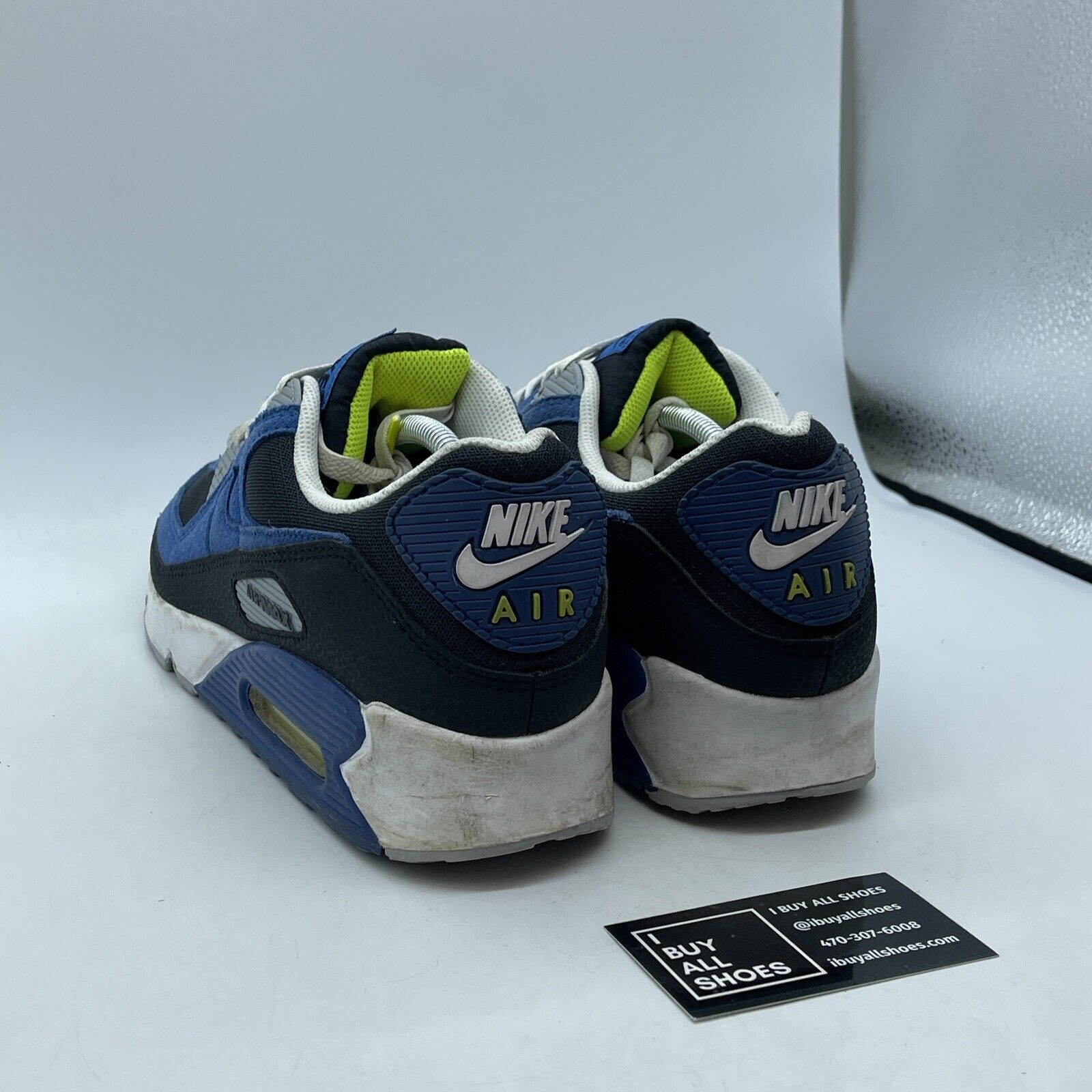Size 12 - Nike Air Max 90 Atlantic Volt Blue Black Suede Leather (DM0029-001)