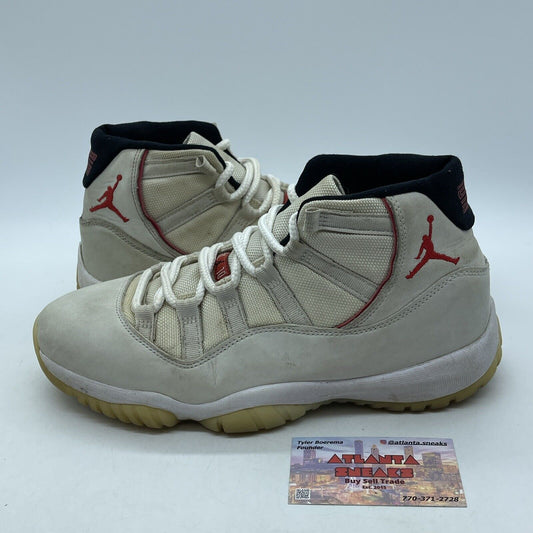 Size 8 - Air Jordan 11 Retro Platinum Tint Tan Red Black Suede (378037-016)
