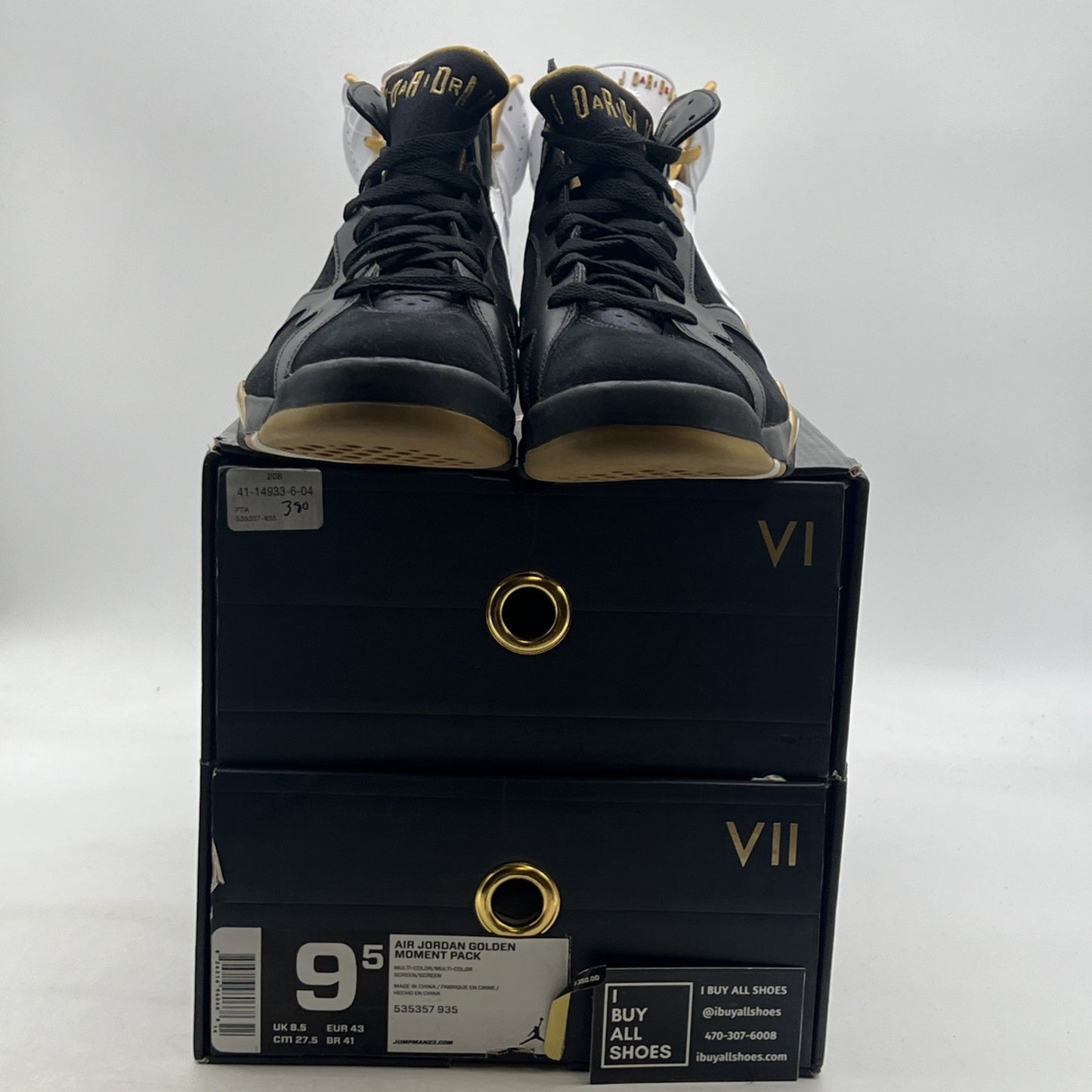 Size 9.5 - Air Jordan 7/6 Retro Golden Moments Pack (535357-935)