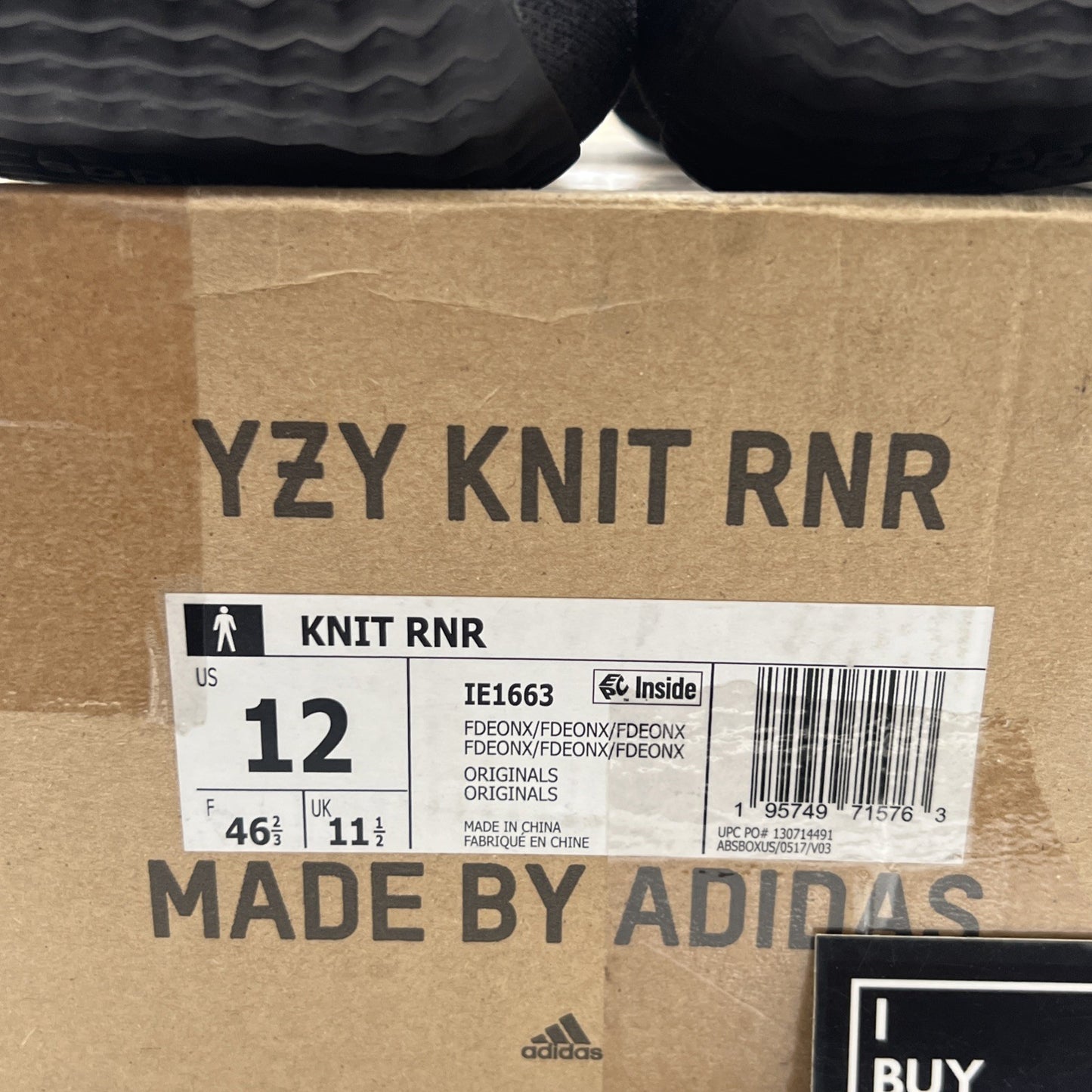 Size 12 - adidas Yeezy Knit Runner Fade Onyx (IE1663)
