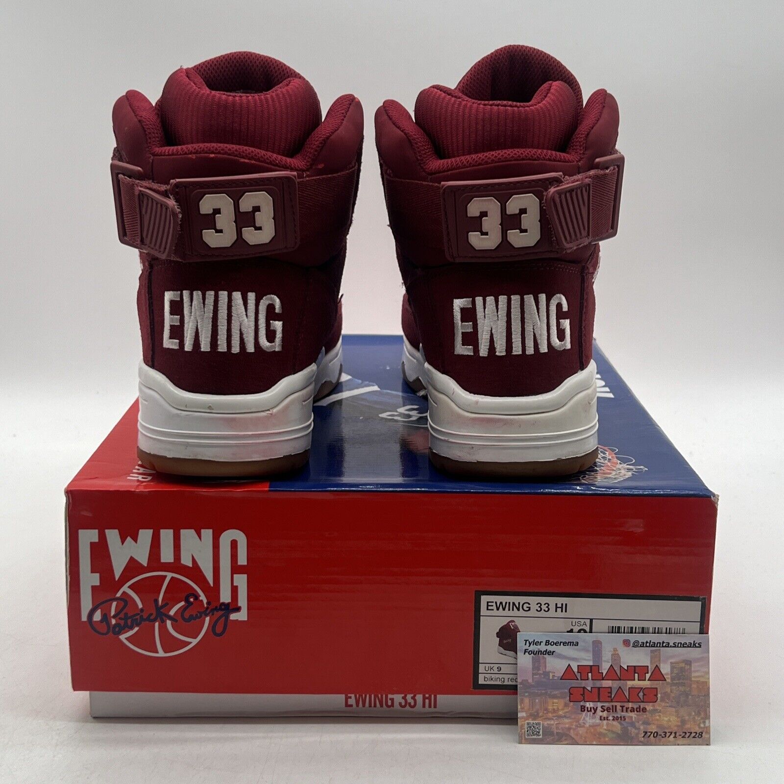 Size 10 - Ewing Athletics 33 Burgundy High-Top Sneakers (1EW90013-602)