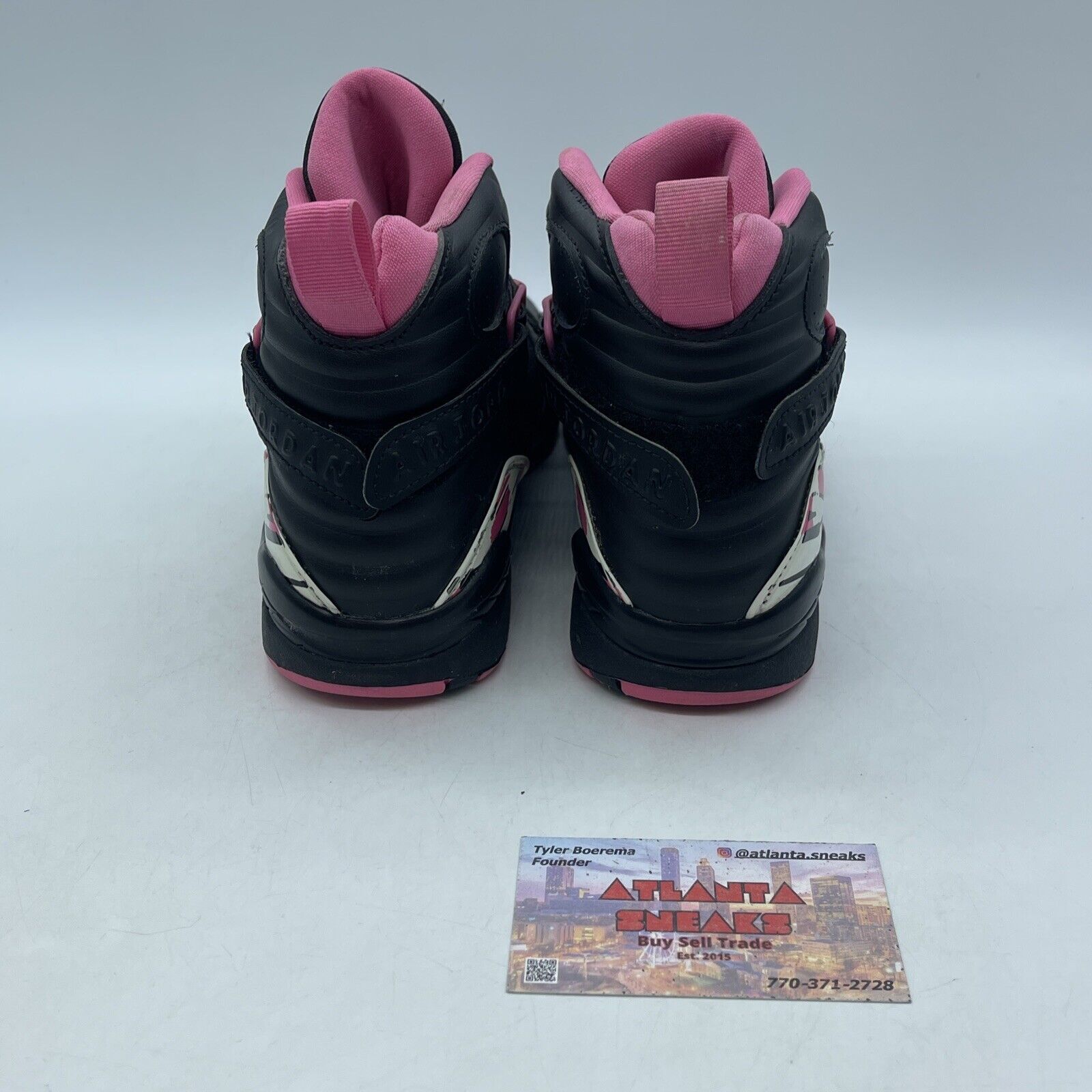 Size 6.5Y (GS) - Jordan 8 Retro High Pinksicle White Black Leather (580528-006)