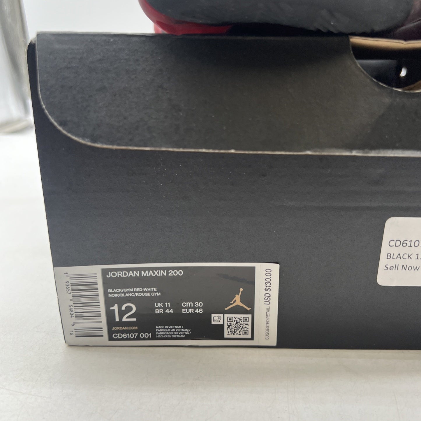 Size 12 - Jordan Maxin 200 Black Gym Red (CD6107-001)