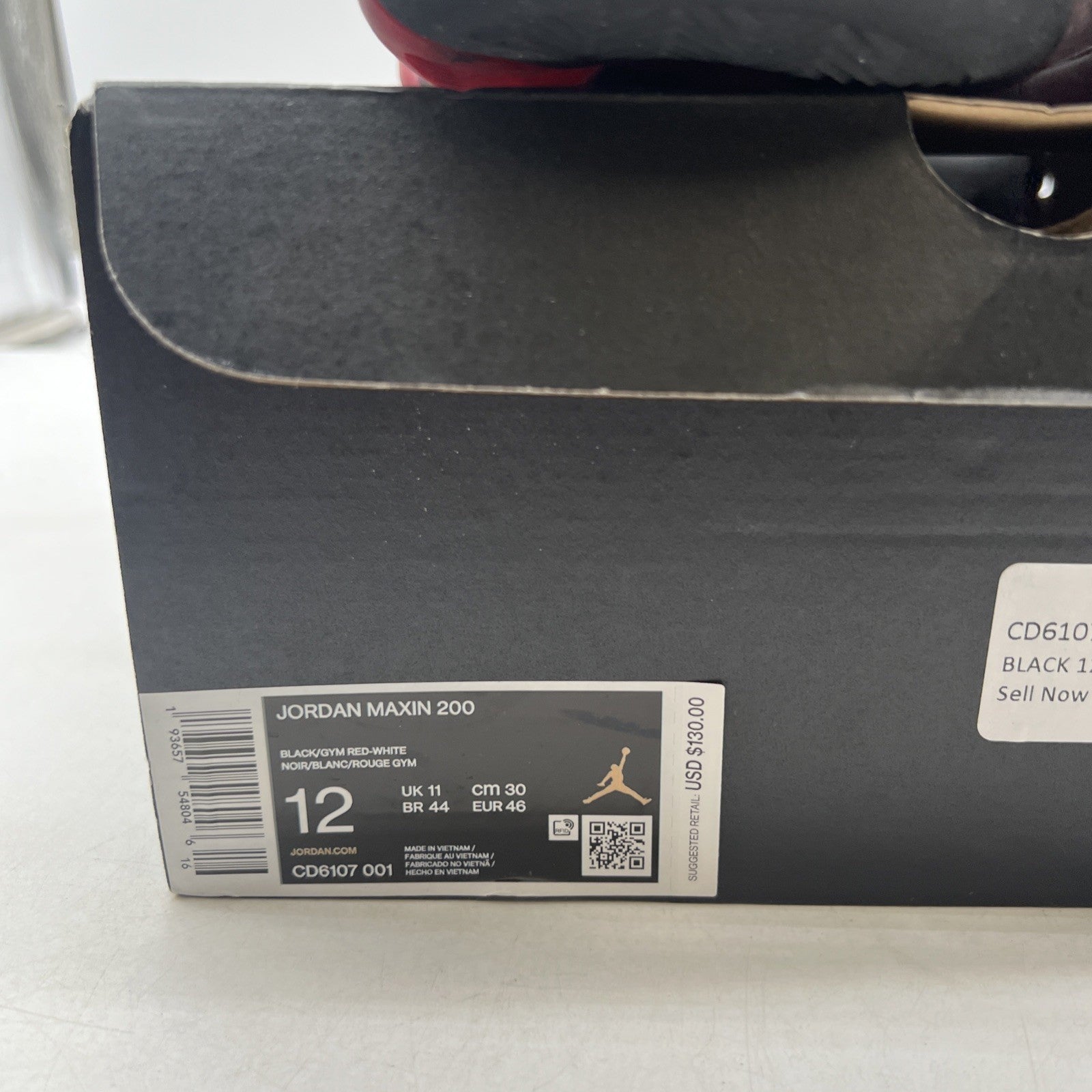 Size 12 - Jordan Maxin 200 Black Gym Red (CD6107-001)