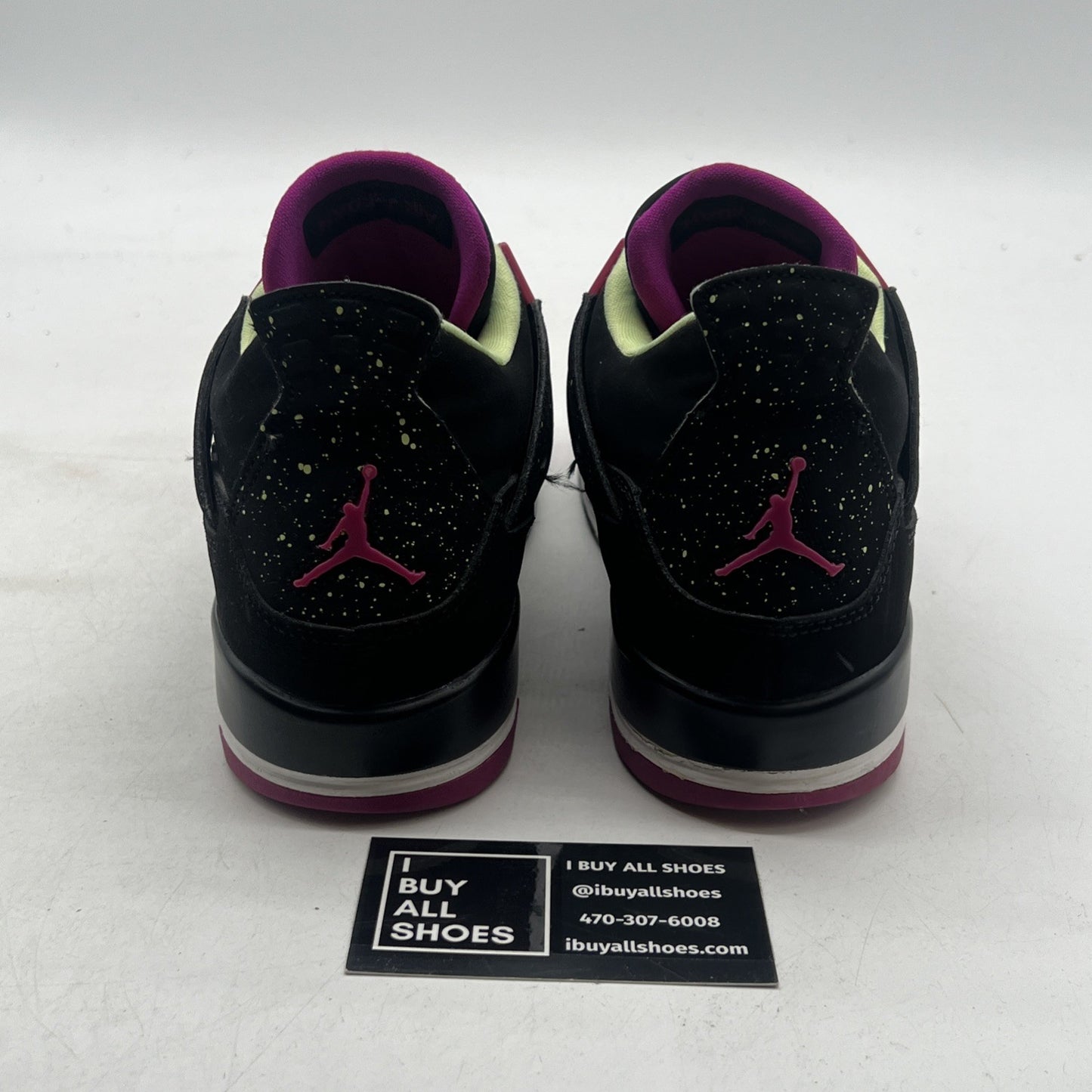 Size 7Y - Air Jordan IV 4 Retro GG Fuschia Pink Black Lime White (705344-027)