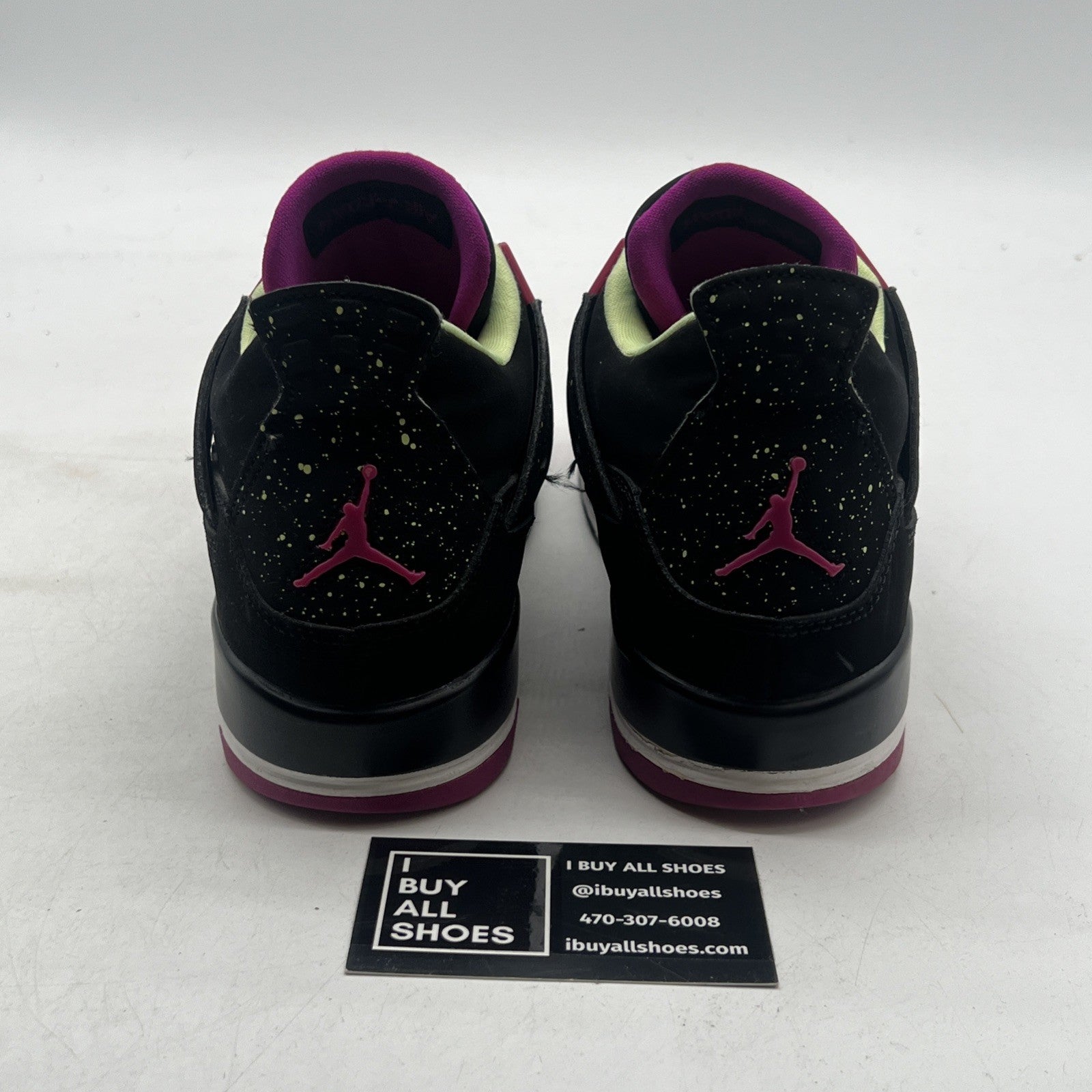 Size 7Y - Air Jordan IV 4 Retro GG Fuschia Pink Black Lime White (705344-027)