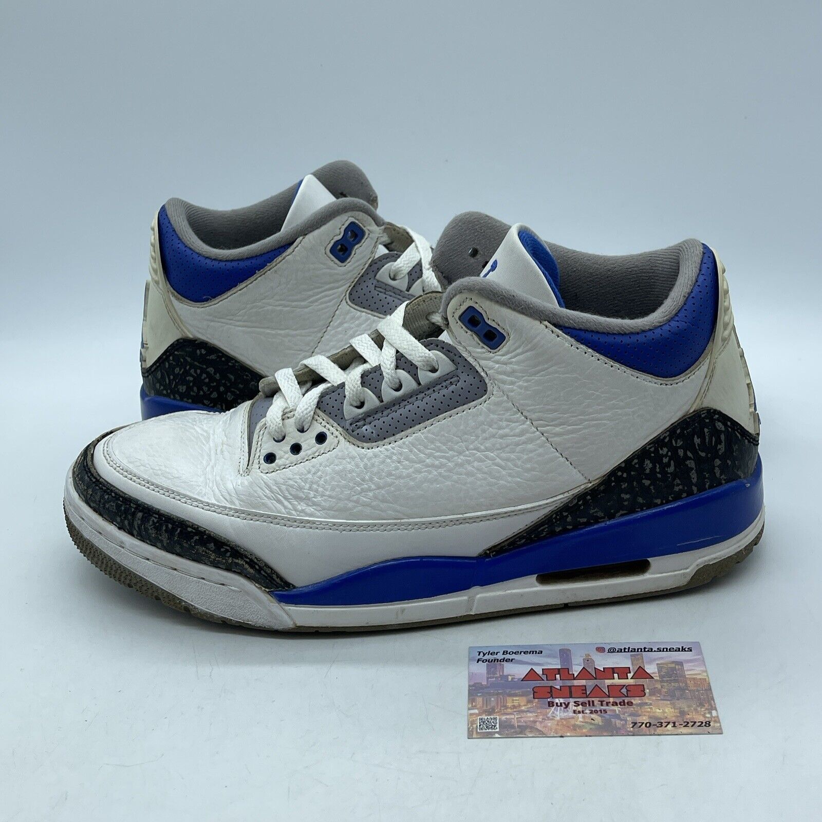 Size 10.5 - Jordan 3 Retro Mid Racer Blue White Leather Grey Suede (CT8532-145)