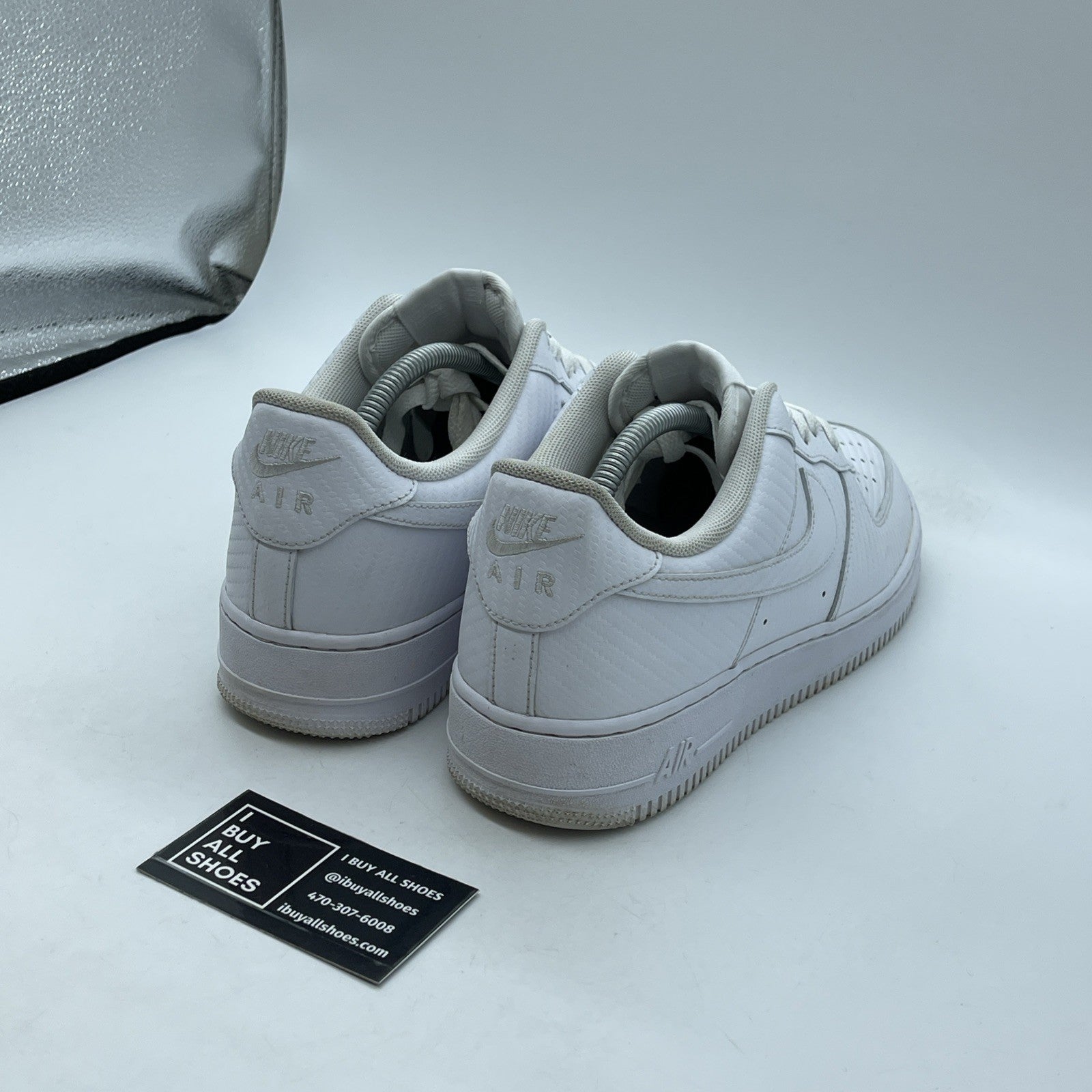 Size 9 - Nike Air Force 1 '07 Carbon Fiber Pack - White