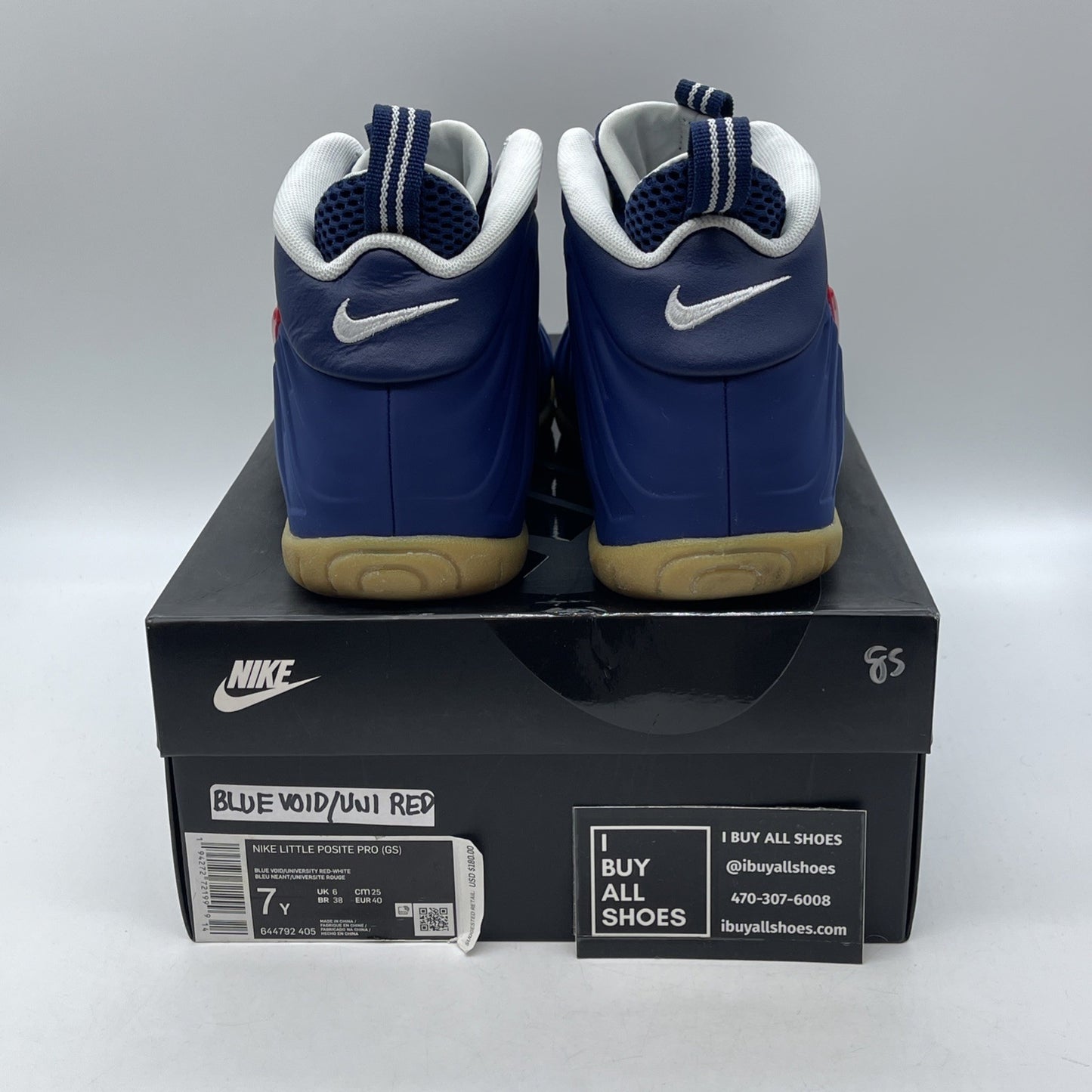 Size 7Y (GS) - Nike Little Posite Pro Mid USA Blue Red White (644792-405)