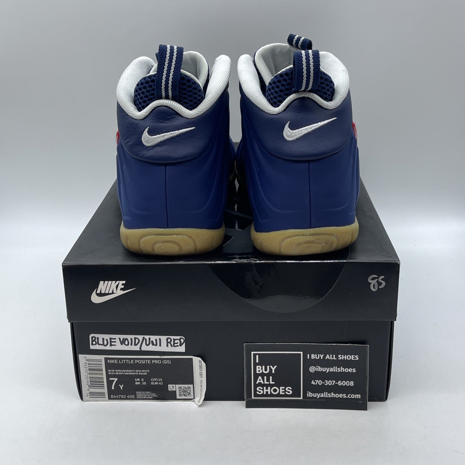 Size 7Y (GS) - Nike Little Posite Pro Mid USA Blue Red White (644792-405)