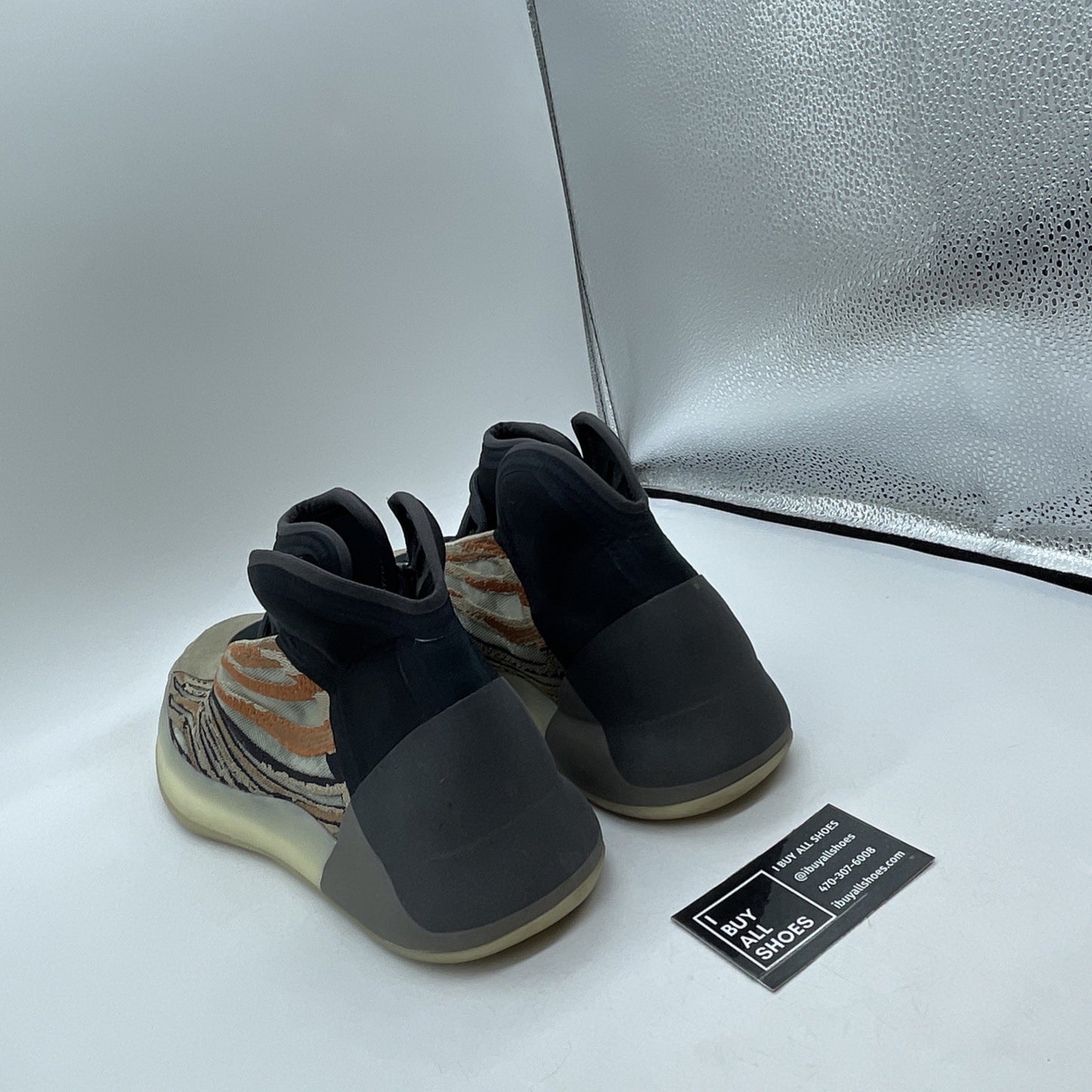 Size 9.5 - adidas Yeezy Quantum Flash Orange Black Brown Suede (GW5314)