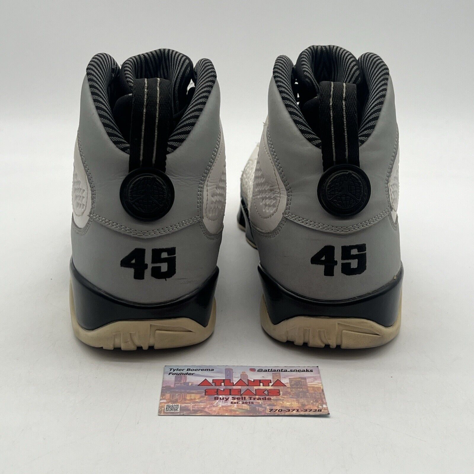 Size 11.5 - Air Jordan 9 Retro Barons Black White Grey Leather (302370-106)