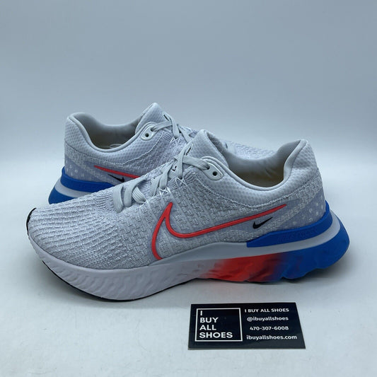 Size 11W - Nike React Infinity Run Flyknit 3 Grey Bright Crimson (DV2178-001)