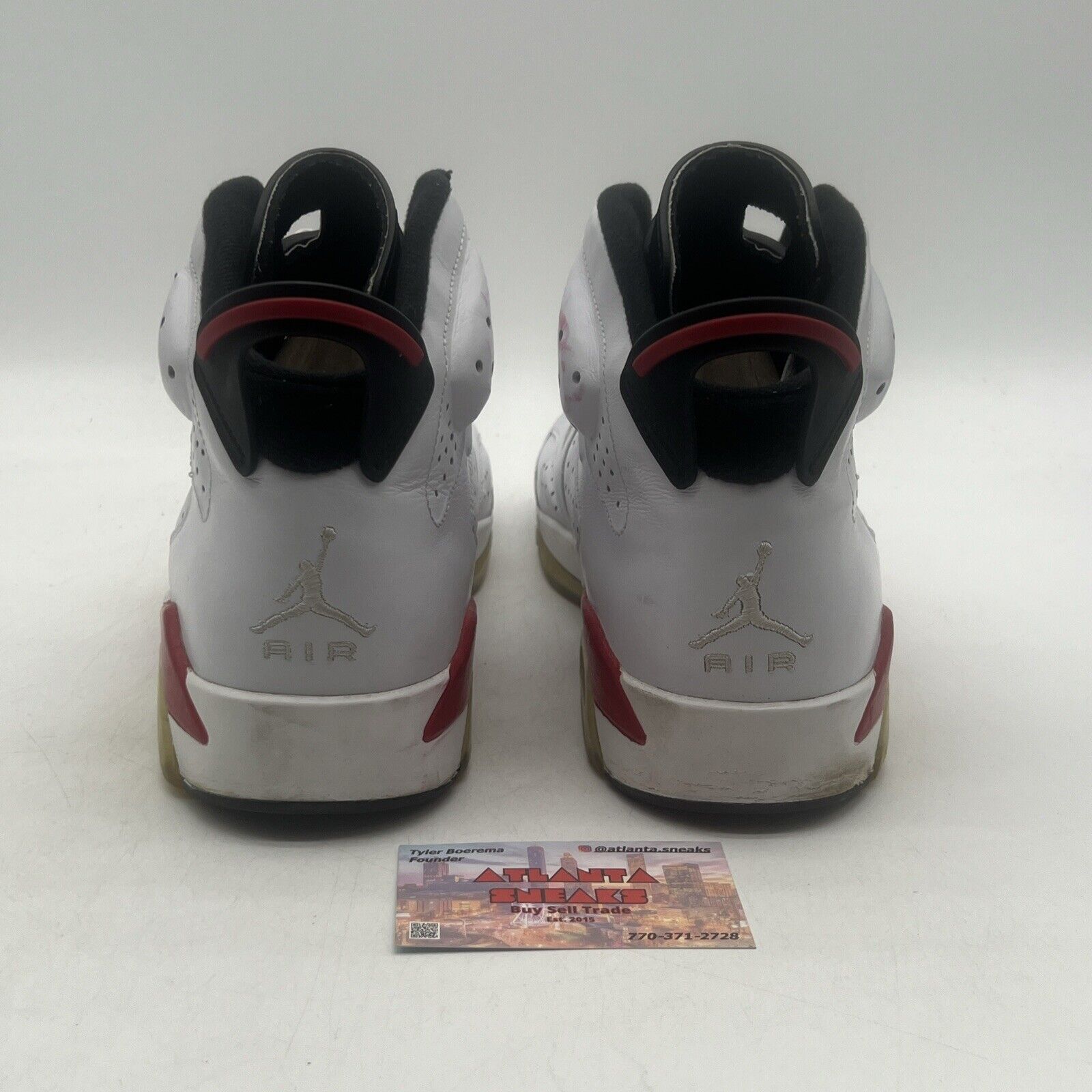 Size 12 - Air Jordan 6 Retro Bulls Black White Red Leather (384664-102)