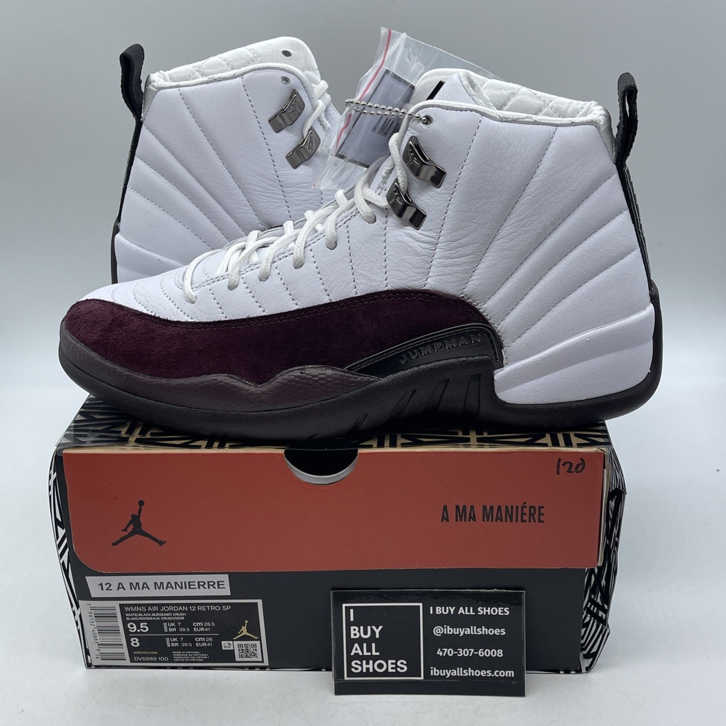 Size 9.5W - Jordan 12 Retro SP x A Ma Maniere Mid White Suede (DV6989-100)