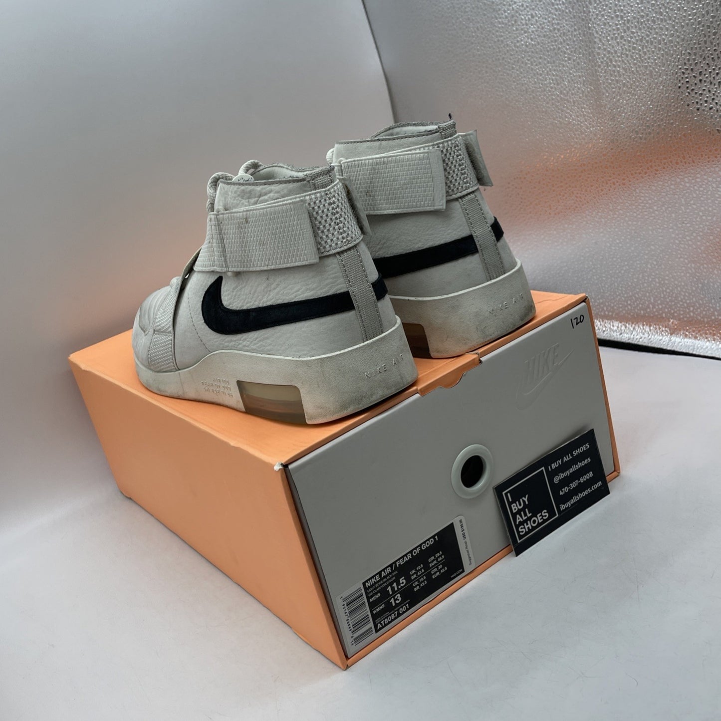 Size 11.5 - Nike Air Fear Of God Moc Pure Platinum (AT8086-001)