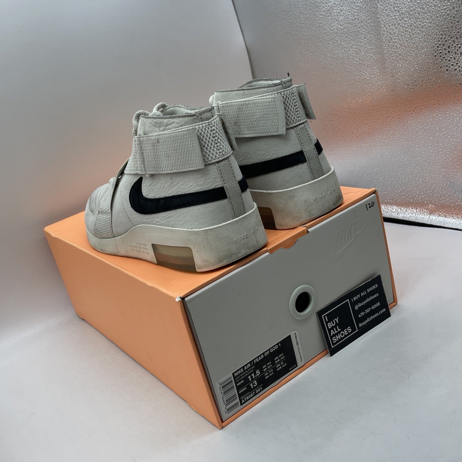 Size 11.5 - Nike Air Fear Of God Moc Pure Platinum (AT8086-001)