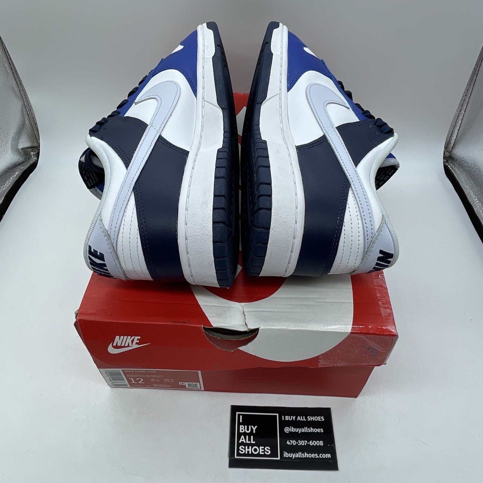 Size 12 - Nike Dunk Low Game Royal Navy Blue White Leather (FQ8826-100)