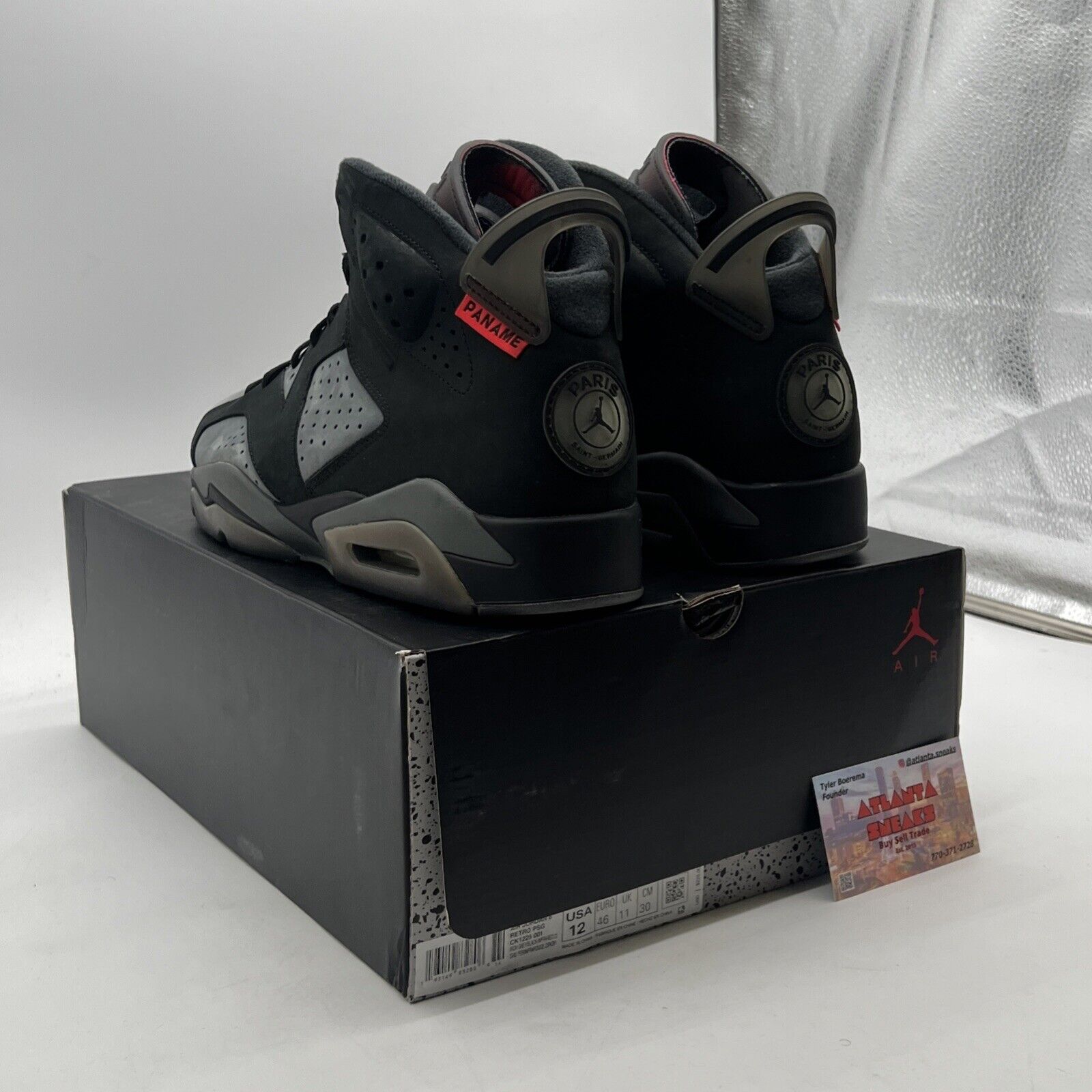 Size 12 - Paris Saint-Germain x Air Jordan 6 Retro Iron Grey (CK1229-001)