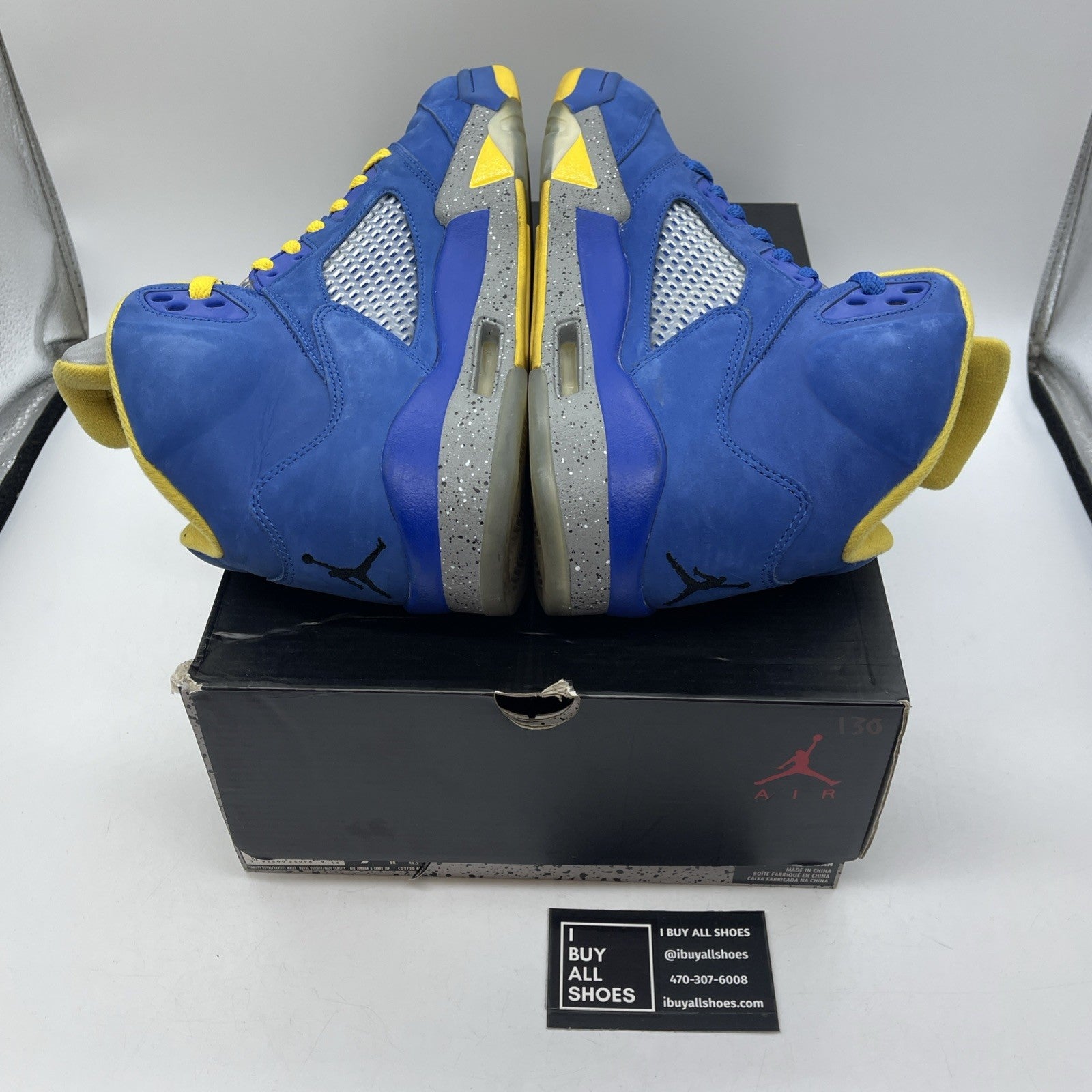 Size 9 - Air Jordan 5 Retro Laney Blue Yellow Grey Suede (CD2720-400)