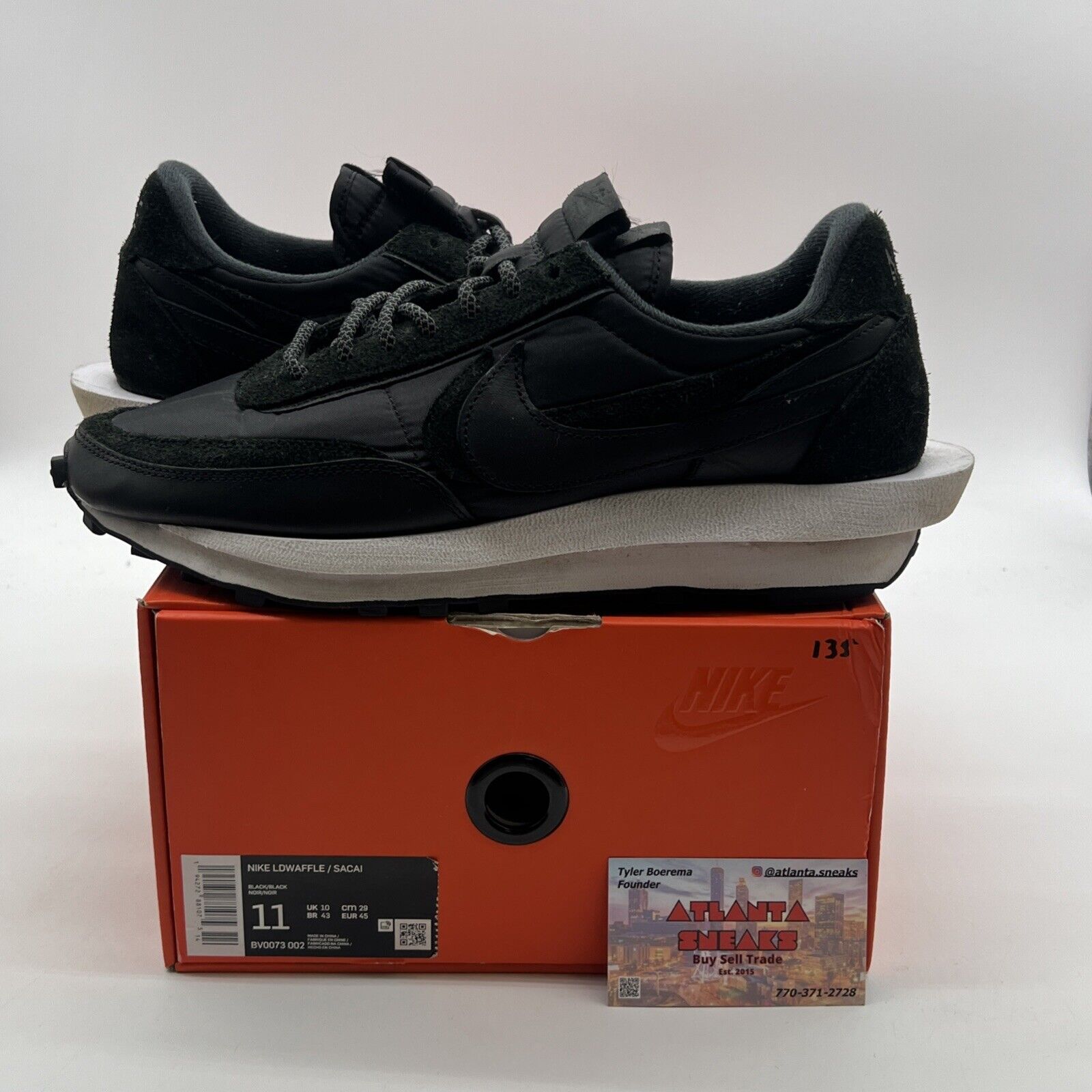 Size 11 - Nike sacai x LDWaffle Black Nylon (BV0073-002)