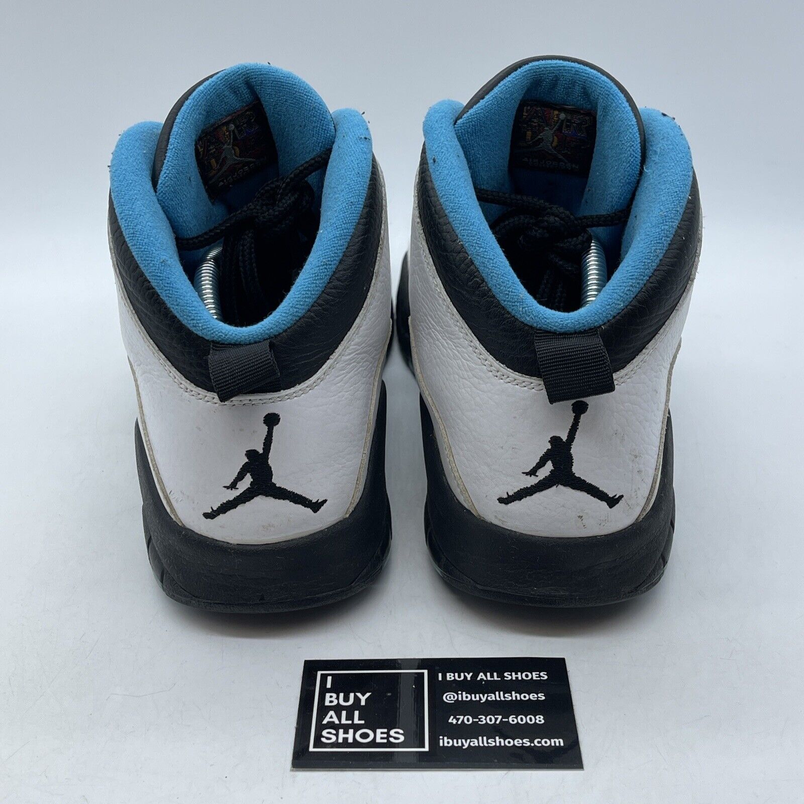 Size 12 - Air Jordan 10 Retro 2014 Powder Blue White Black Leather (310805-106)