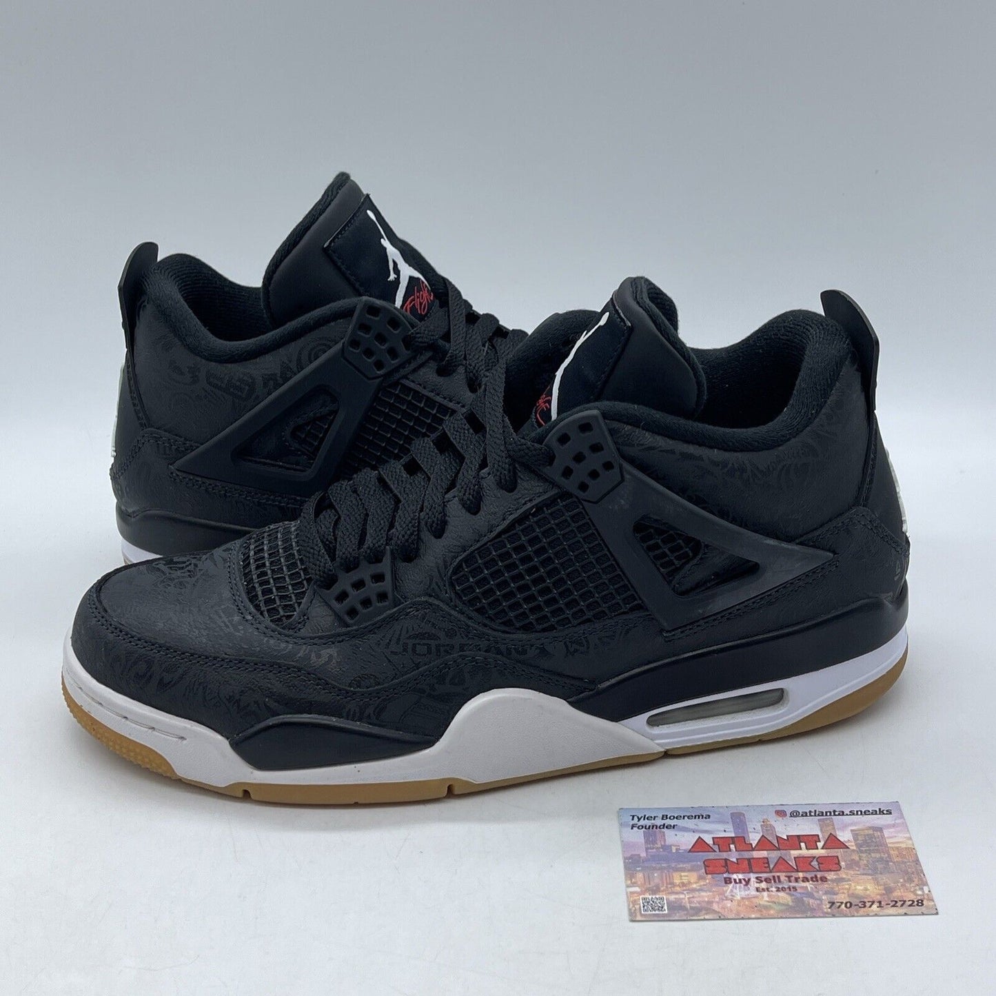 Size 10 - Jordan 4 Retro Laser 30th Anniversary White Black Leather (CI1184-001)