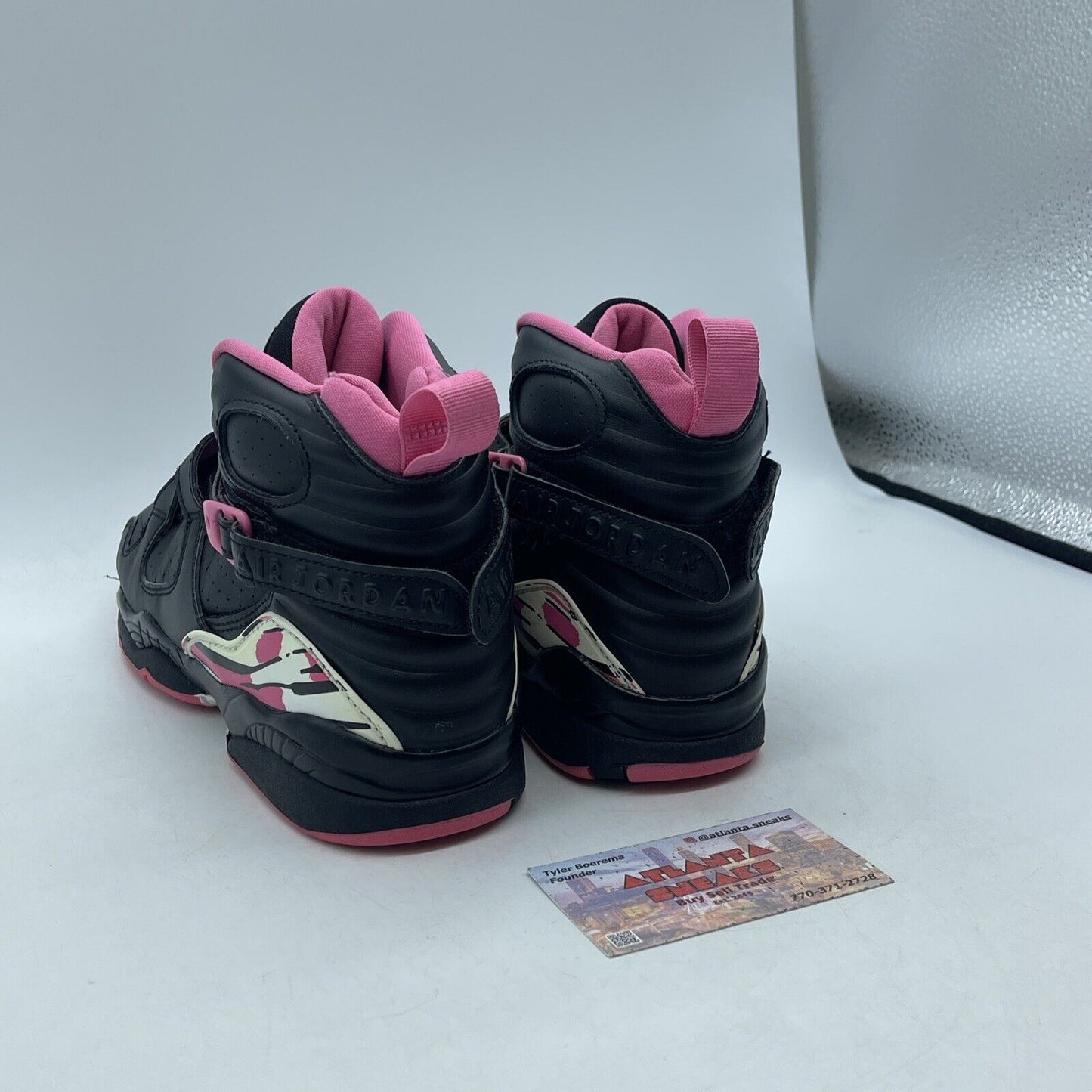 Size 7 (GS) - Jordan 8 Retro High Pinksicle Black White Leather (580528-006)