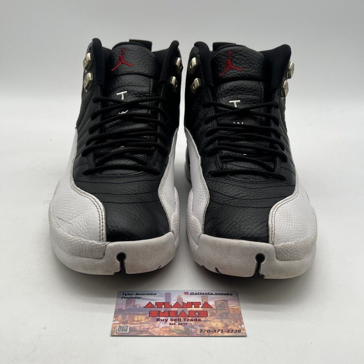 Size 13 - Jordan 12 Retro Mid Playoff Black White Leather (CT8013-006)