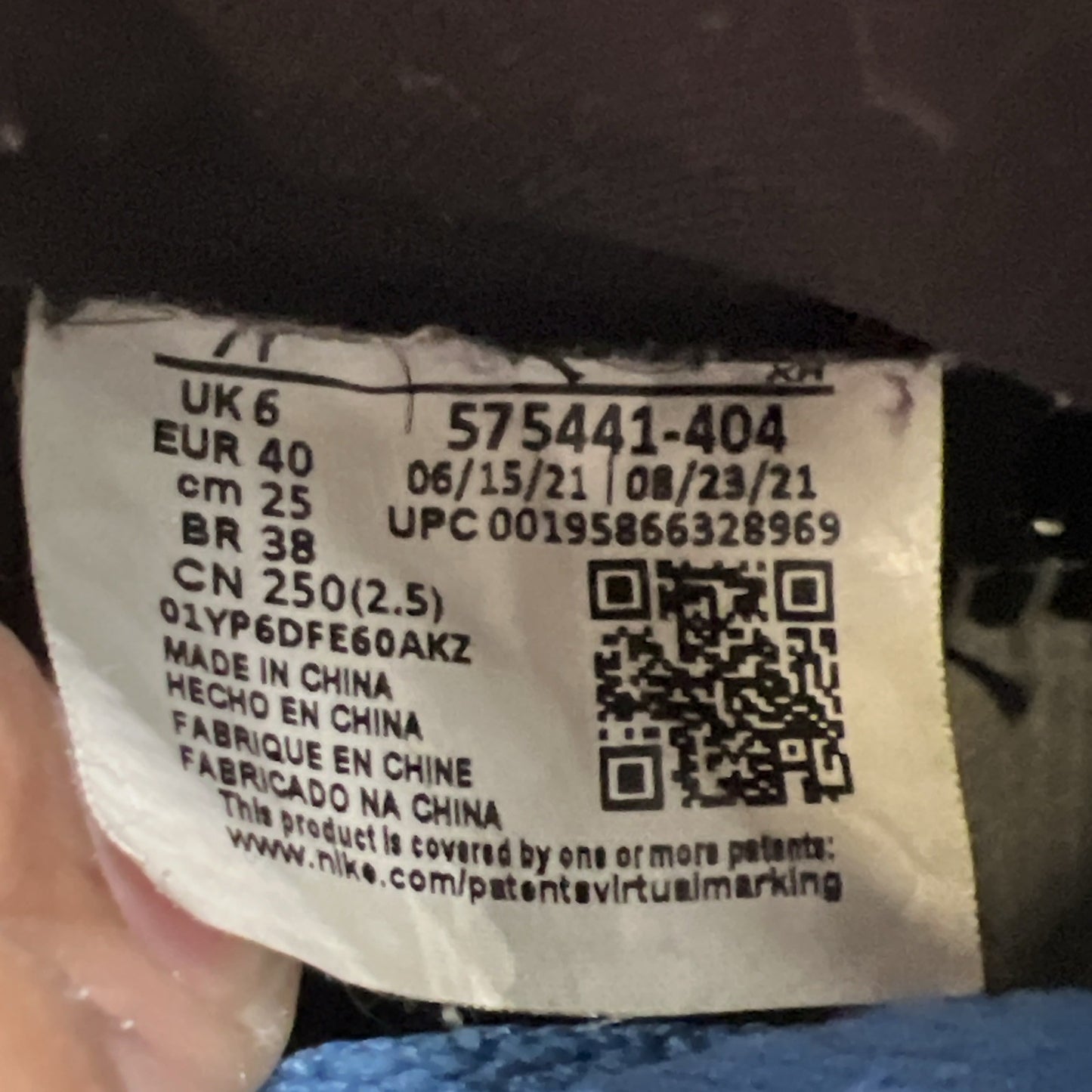 Size 7Y - Air Jordan 1 Retro OG High Dark Marina Blue (575441-404)