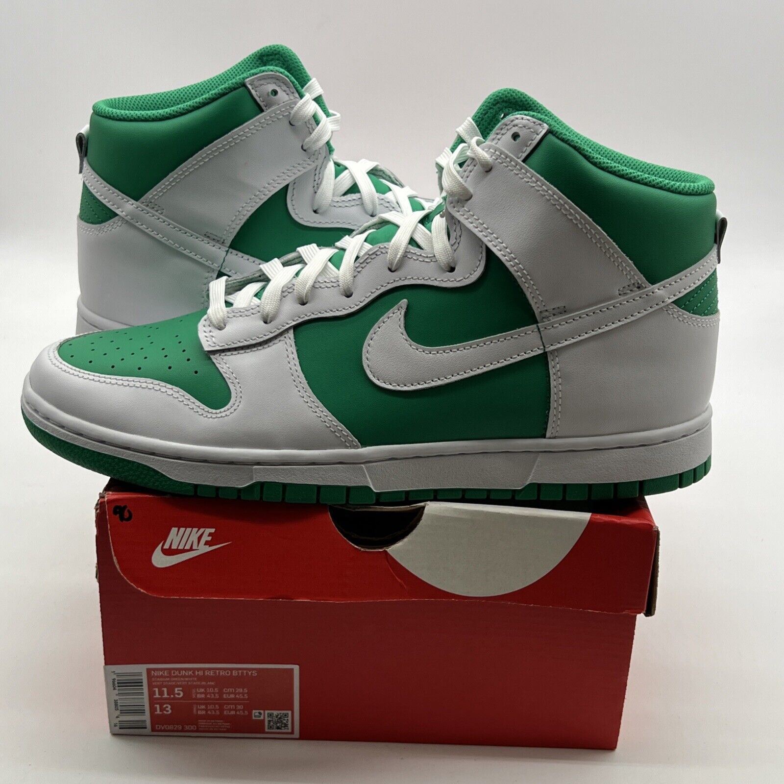 Size 11.5 - Nike Dunk High White Stadium Green (DV0829-300)