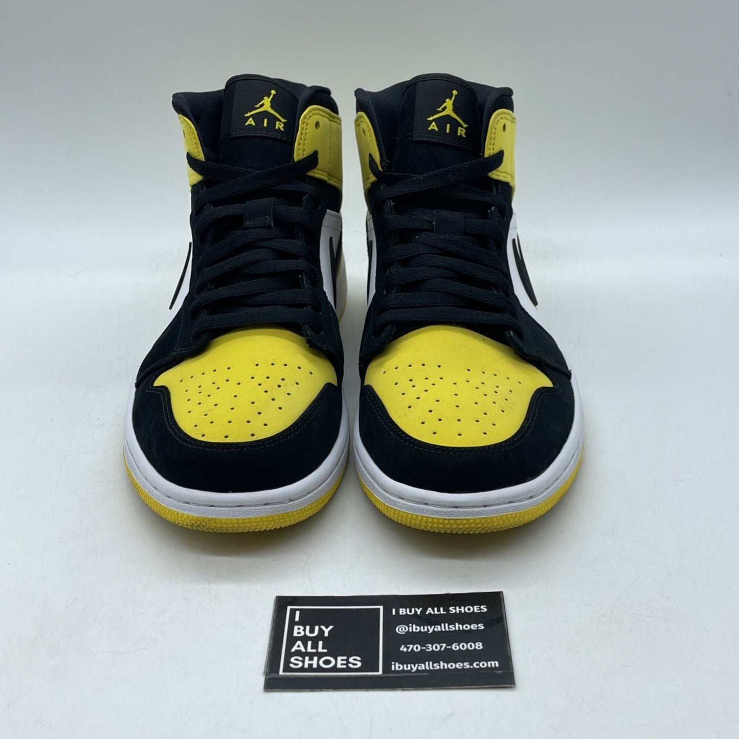 Size 9 - Air Jordan 1 SE Mid Yellow Toe Black Suede (852542-071)