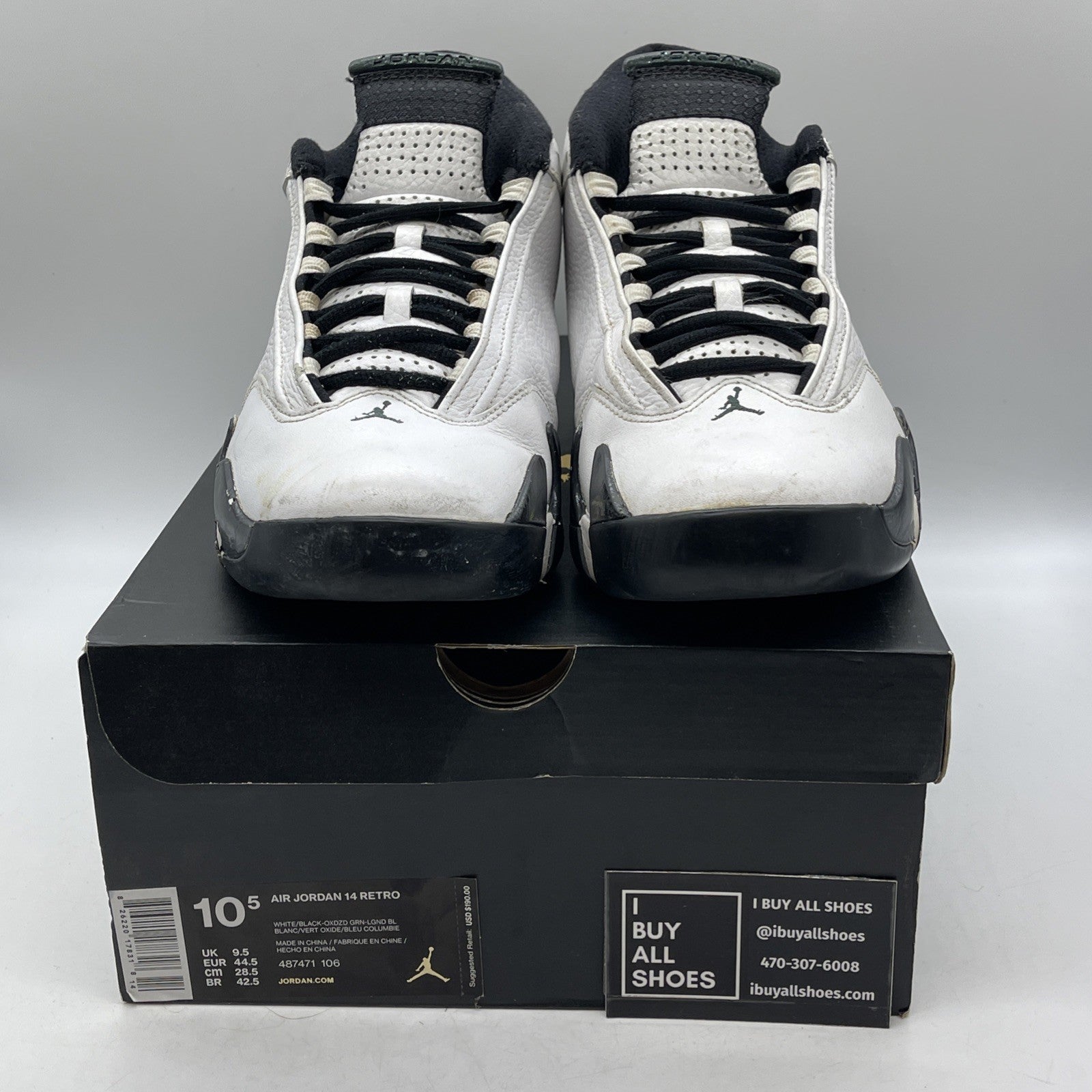 Size 10.5 - Air Jordan 14 Retro 2016 Oxidized Green (487471-106)