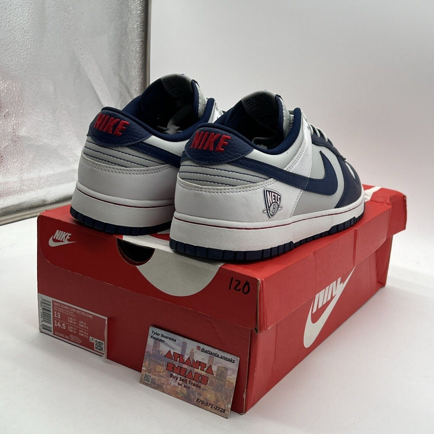 Size 13 - Nike NBA x Dunk EMB Low 75th Anniversary - Nets White (DD3363-001)