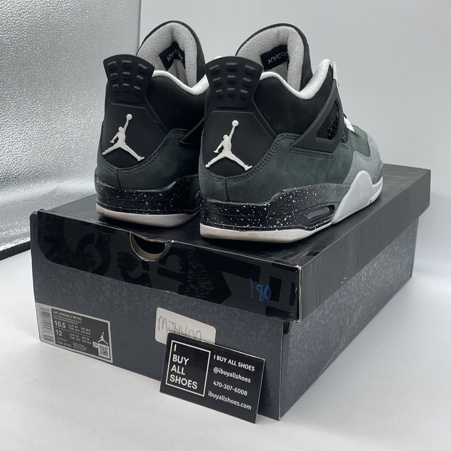 Size 10.5 - Air Jordan 4 Retro 2024 Fear Black Grey Suede (FQ8138-002)