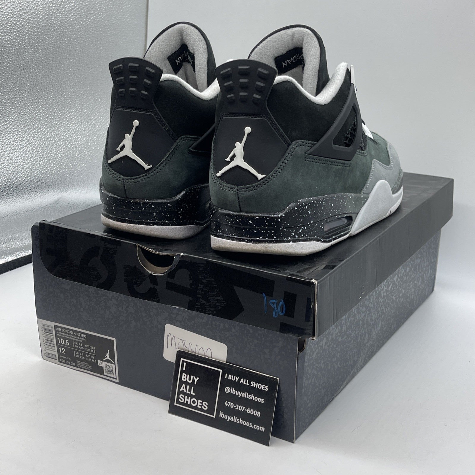 Size 10.5 - Air Jordan 4 Retro 2024 Fear Black Grey Suede (FQ8138-002)